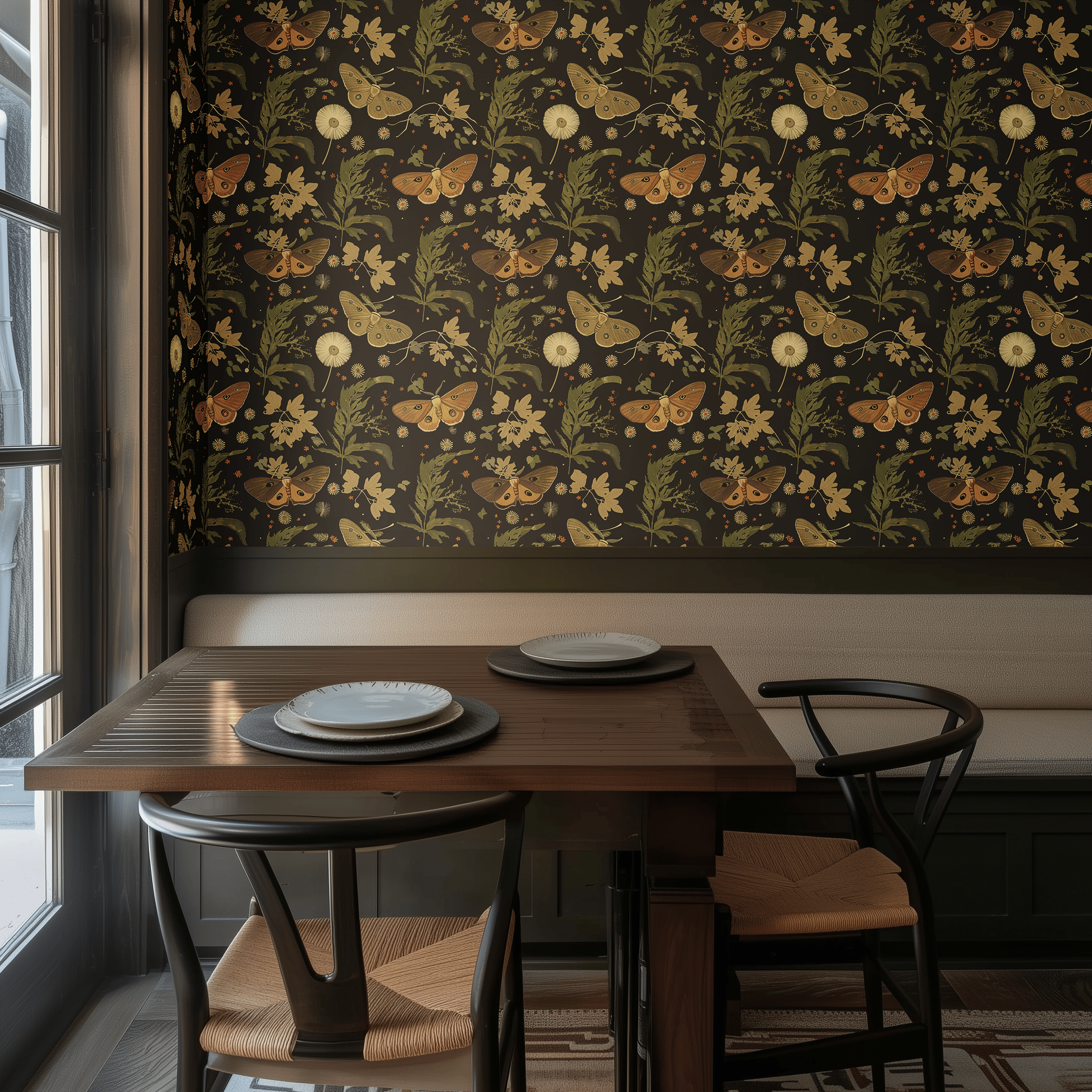 Moonlit Lepidoptera Wallpaper - Painted Paper