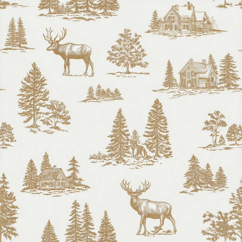 Moose's Lodge Wallpaper - Benton Lane Home - Painted Paper