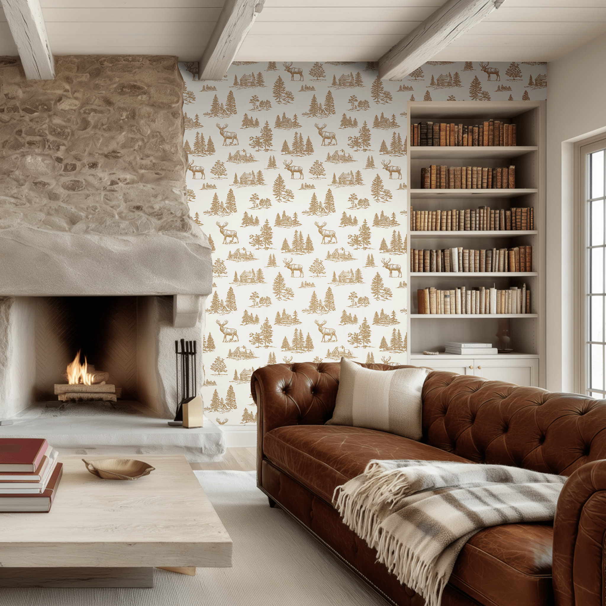 Moose's Lodge Wallpaper - Benton Lane Home - Painted Paper