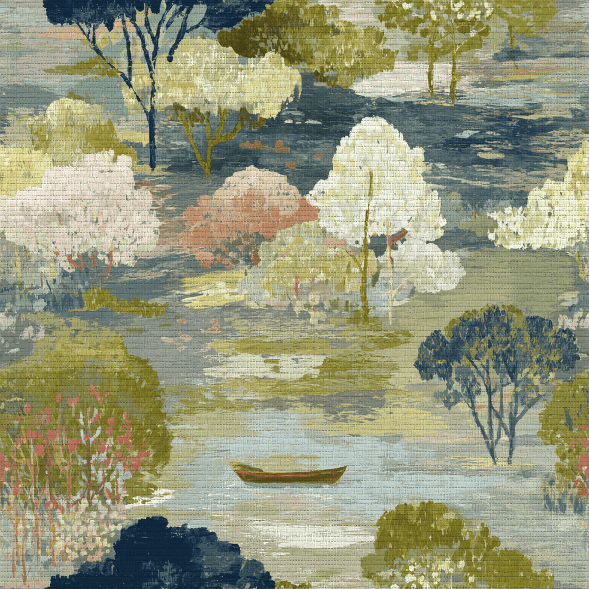 Morning Row Faux Grasscloth Wallpaper - Lemon Park