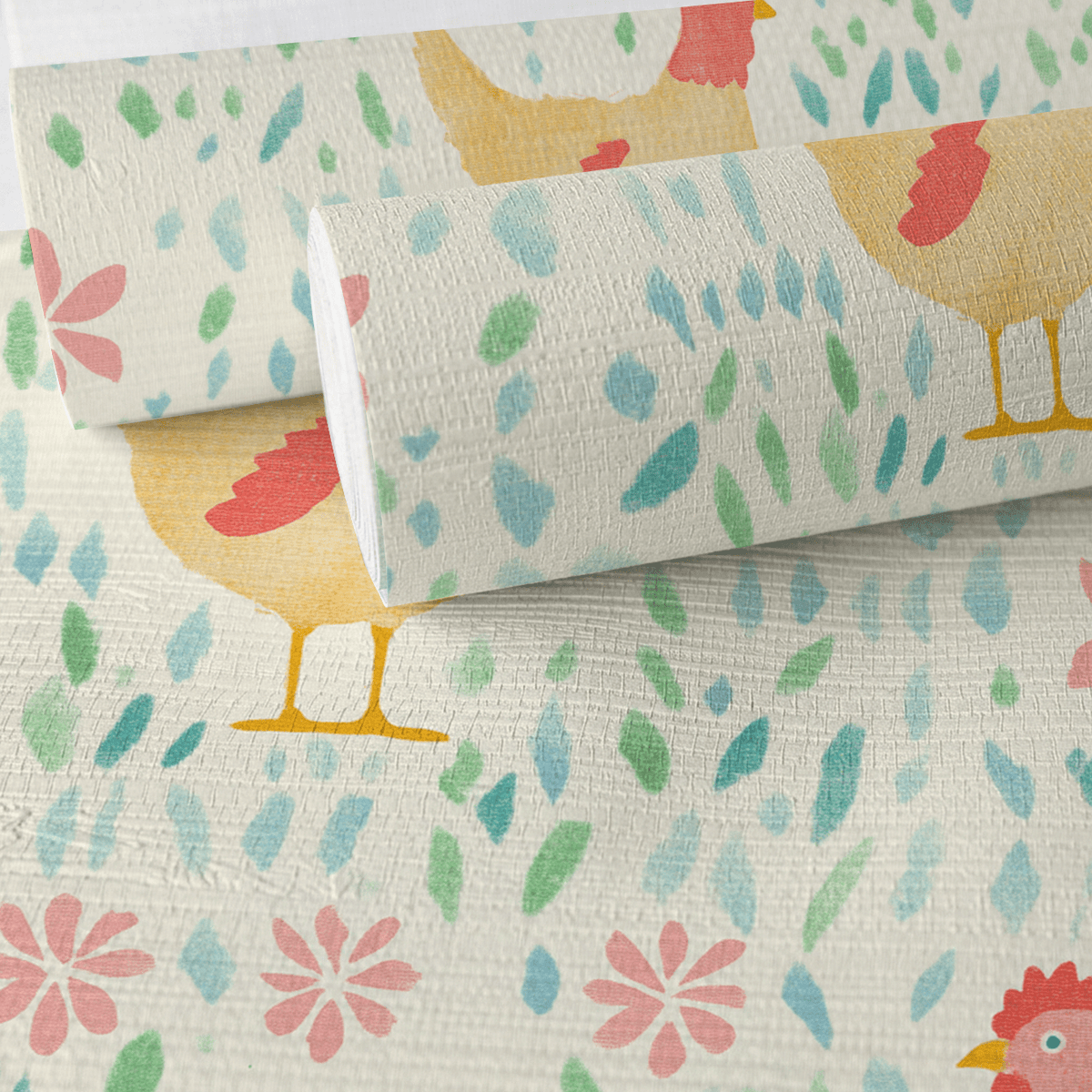 Mother Hen Faux Grasscloth Wallpaper - Benton Lane Home - Lemon Park