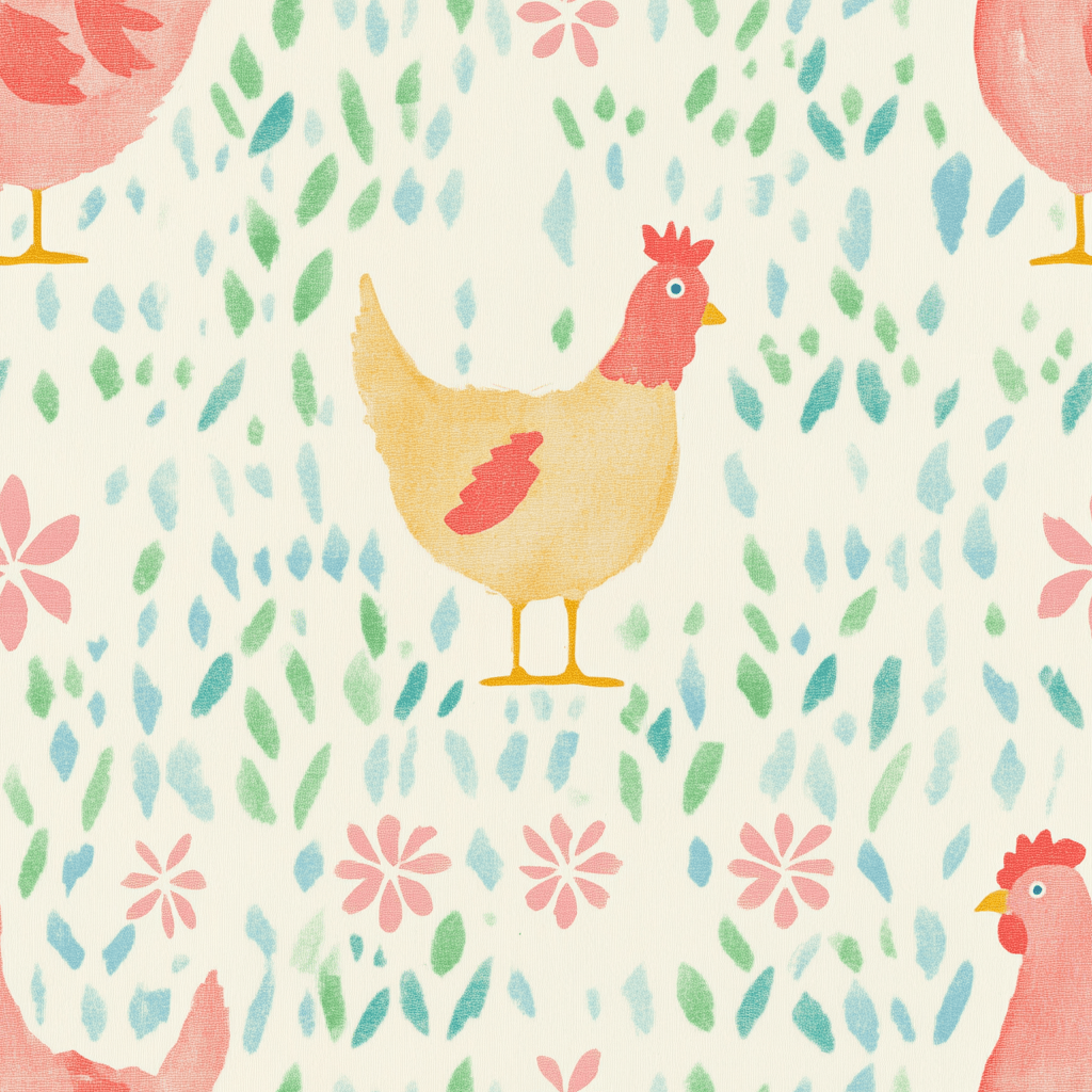 Mother Hen Wallpaper - Benton Lane Home - Lemon Park