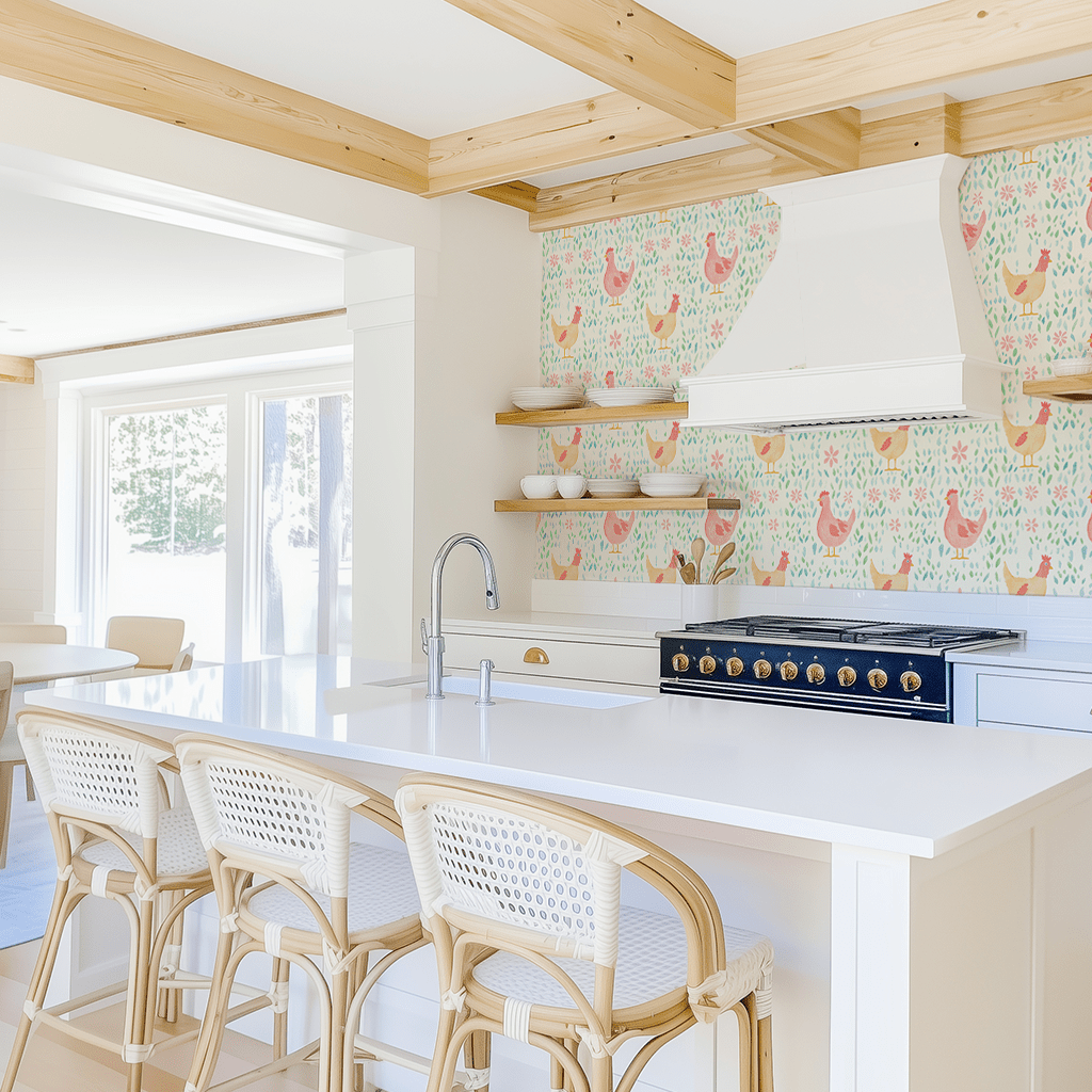 Mother Hen Wallpaper - Benton Lane Home - Lemon Park