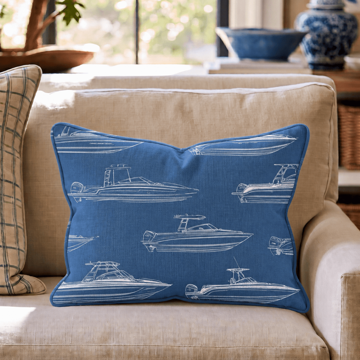 Motor Boatin Throw Pillow - Benton Lane Home - Hillcroft Home