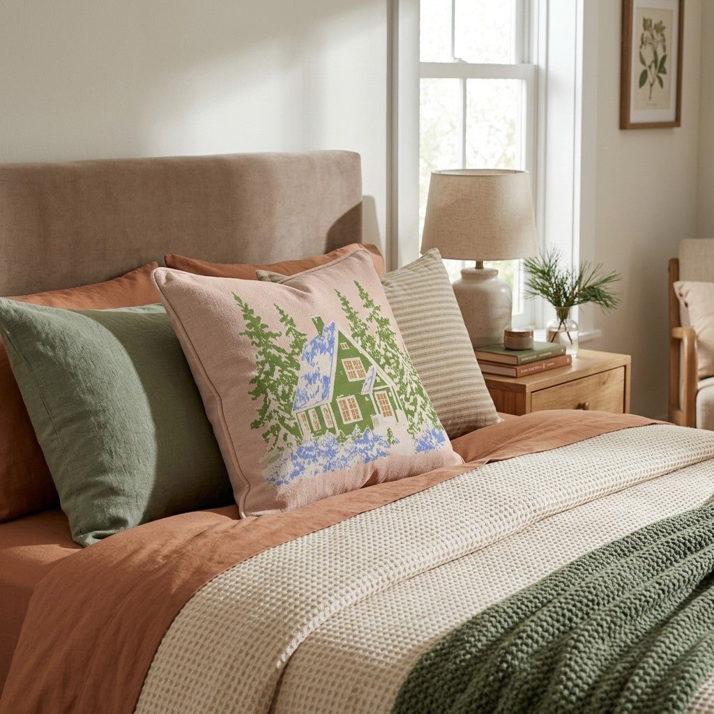 Mountain Cabin Throw Pillow - Benton Lane Home - Hillcroft Home