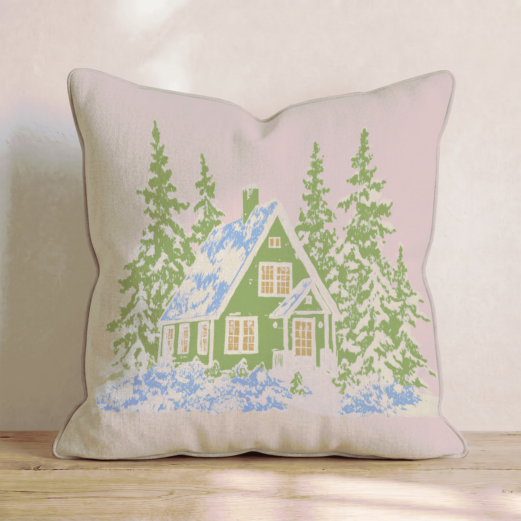 Mountain Cabin Throw Pillow - Benton Lane Home - Hillcroft Home