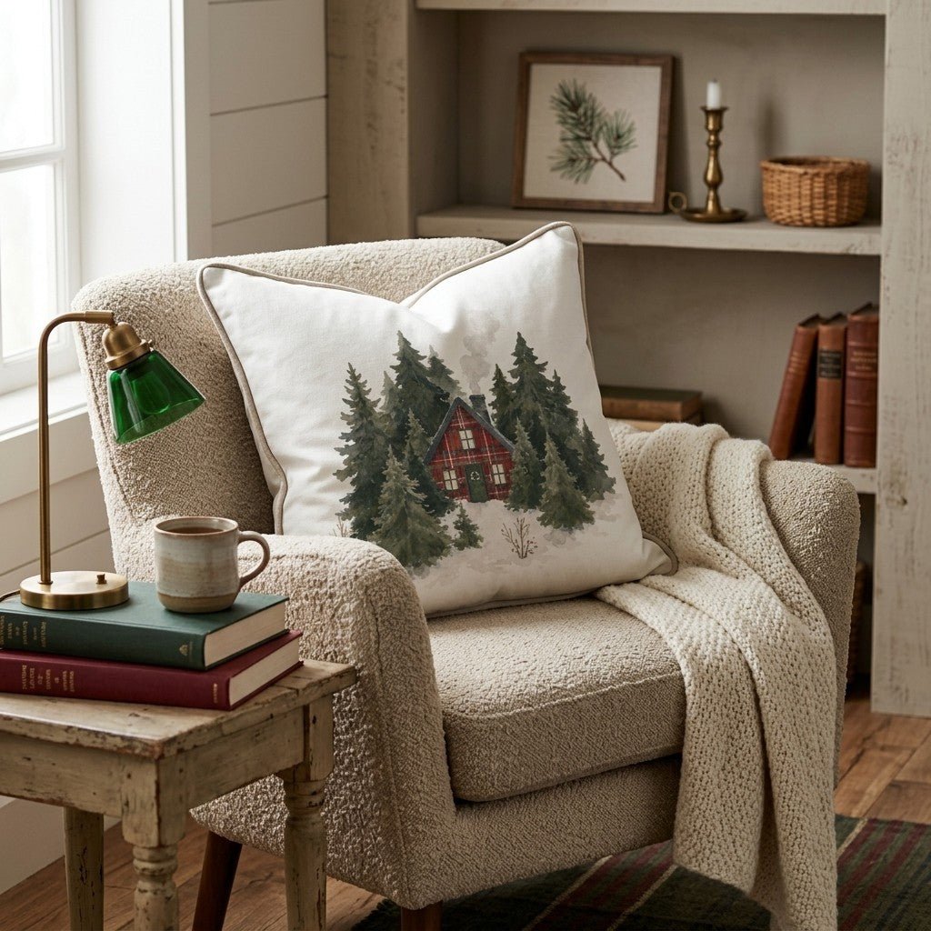 Mountain Cottage Throw Pillow - Benton Lane Home - Hillcroft Home