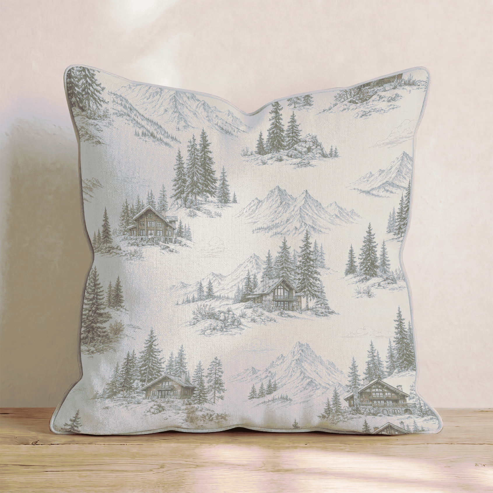 Mountain Home Toile Throw Pillow - Benton Lane Home - Hillcroft Home