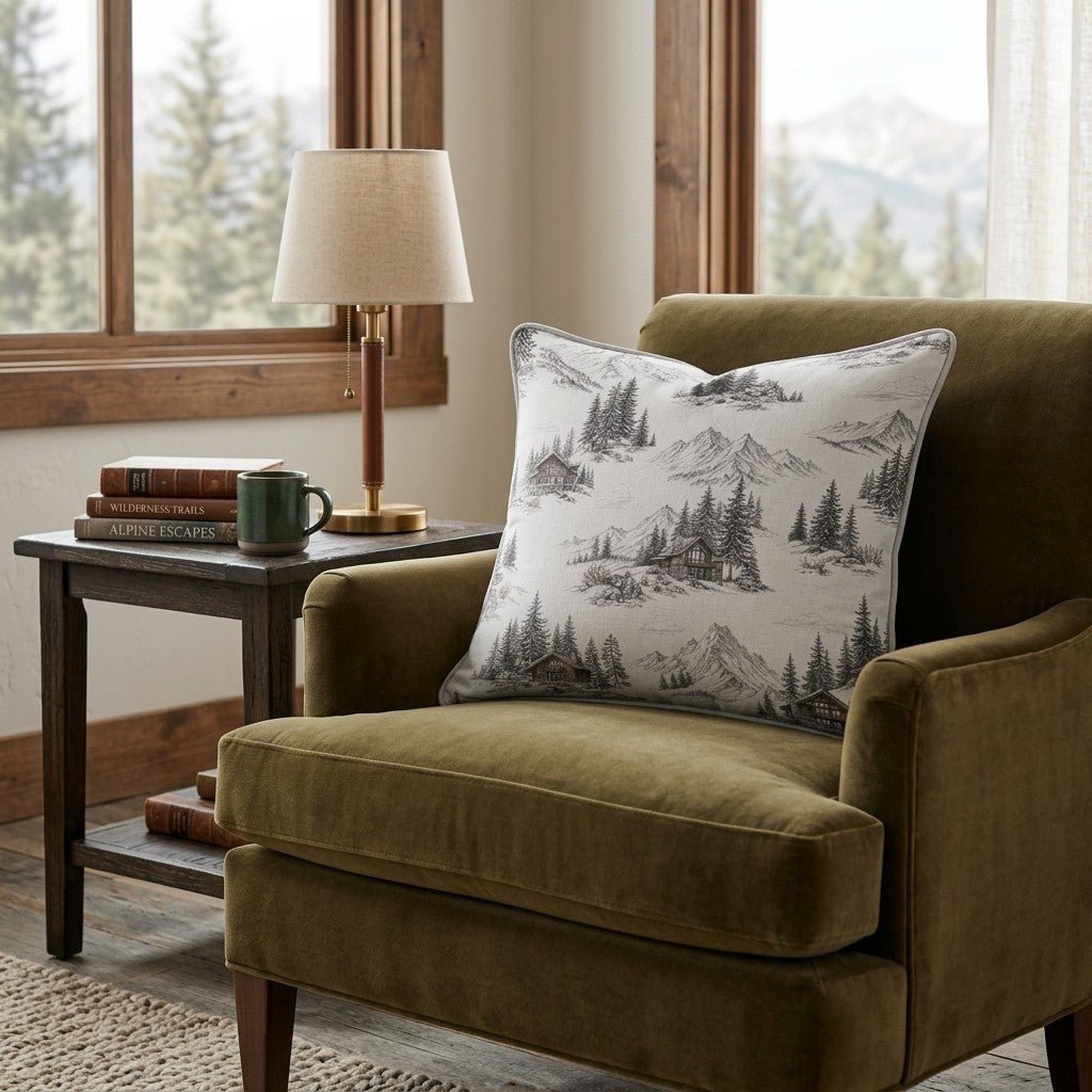 Mountain Home Toile Throw Pillow - Benton Lane Home - Hillcroft Home