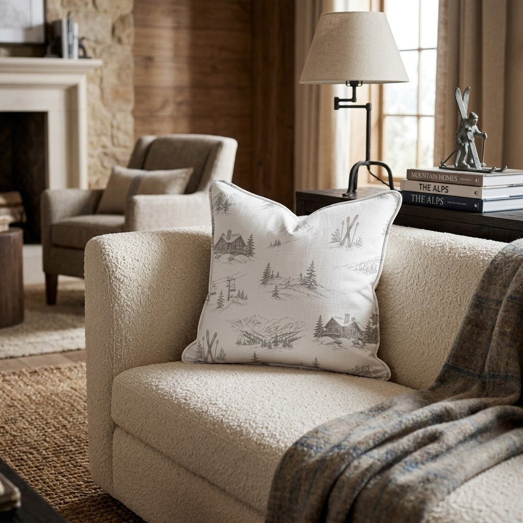 Mountain Lodge Toile Throw Pillow - Benton Lane Home - Hillcroft Home