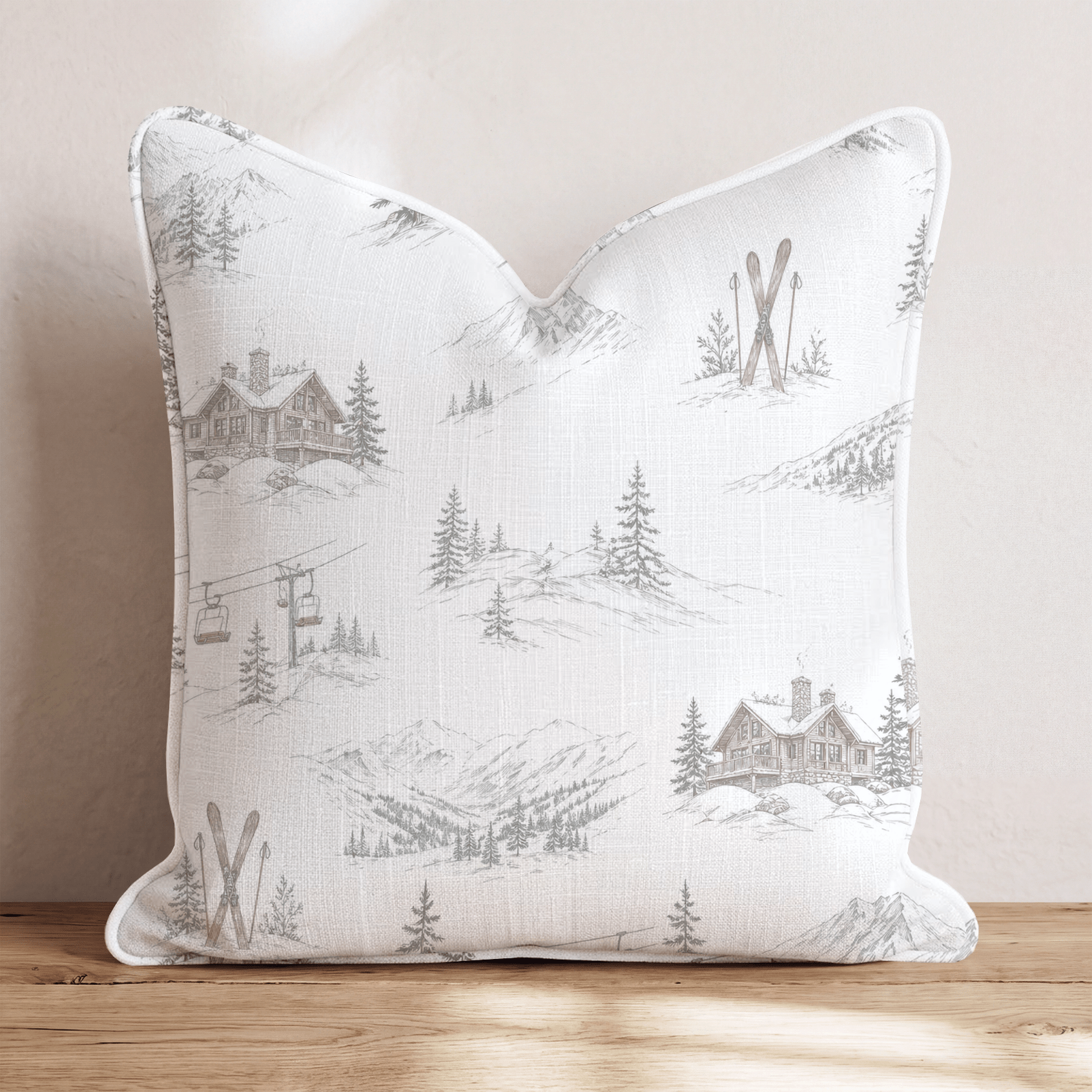 Mountain Lodge Toile Throw Pillow - Benton Lane Home - Hillcroft Home