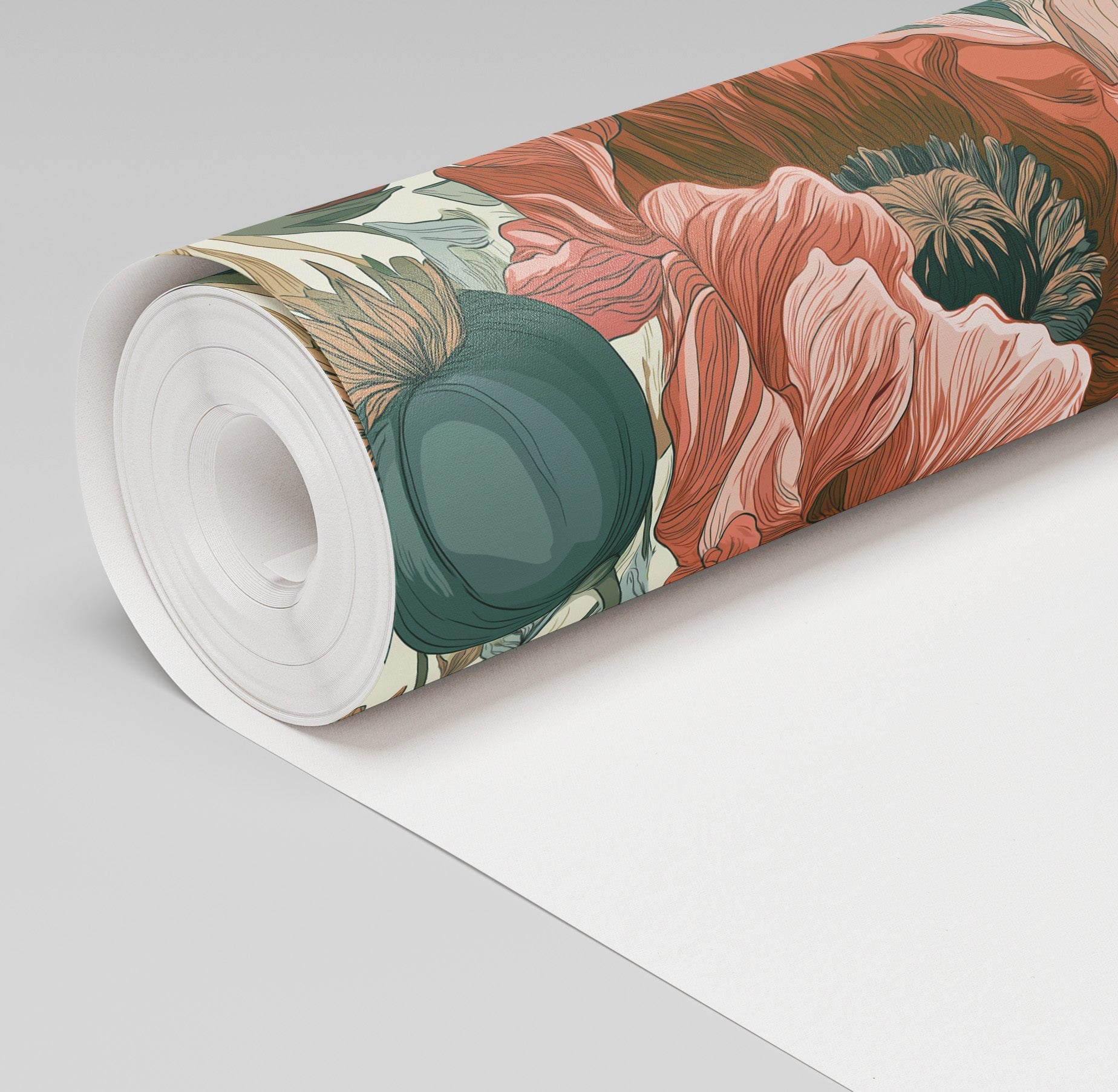 Muted Garden Wallpaper - Painted Paper