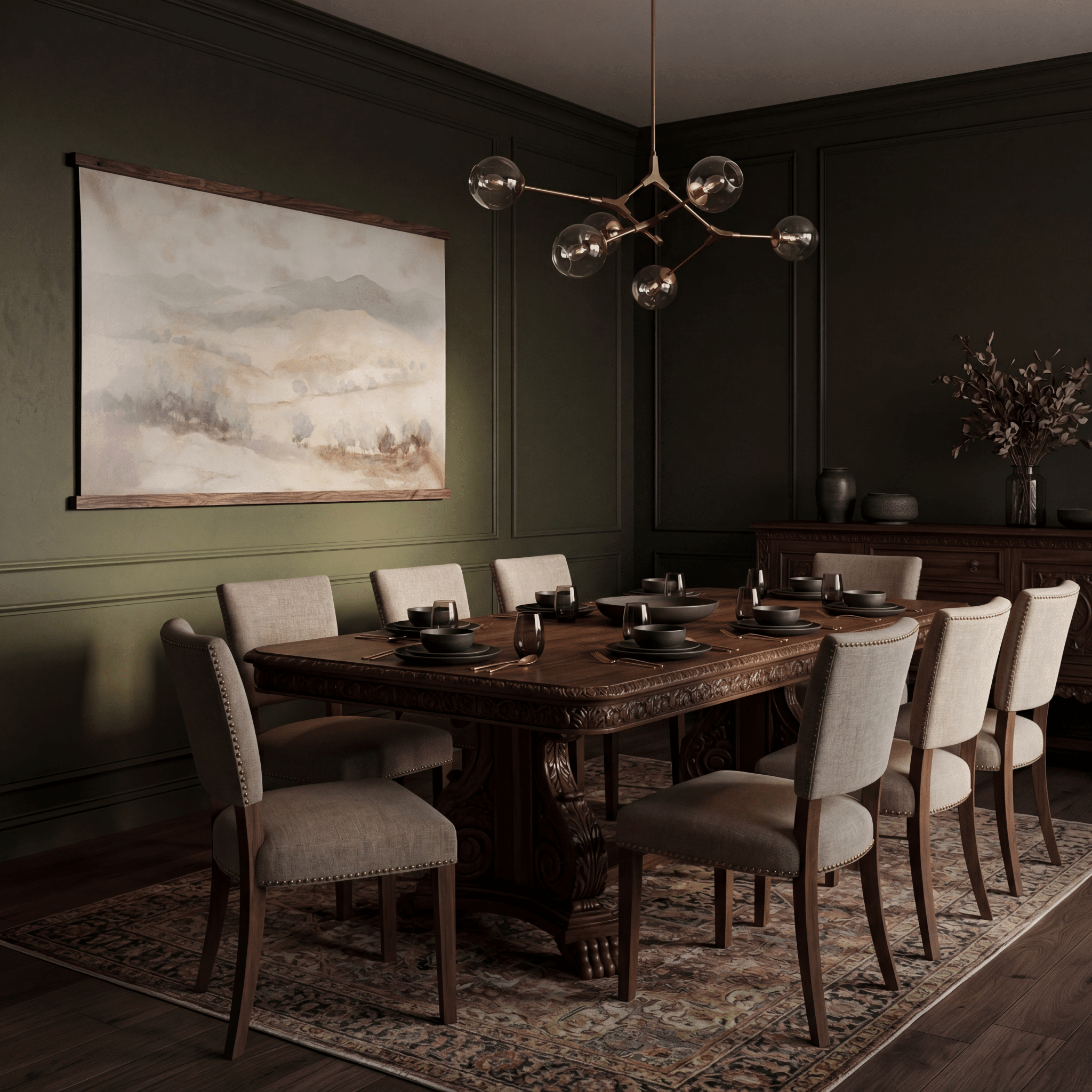 Muted Landscape - Tapestry - Benton Lane Home - Painted Paper