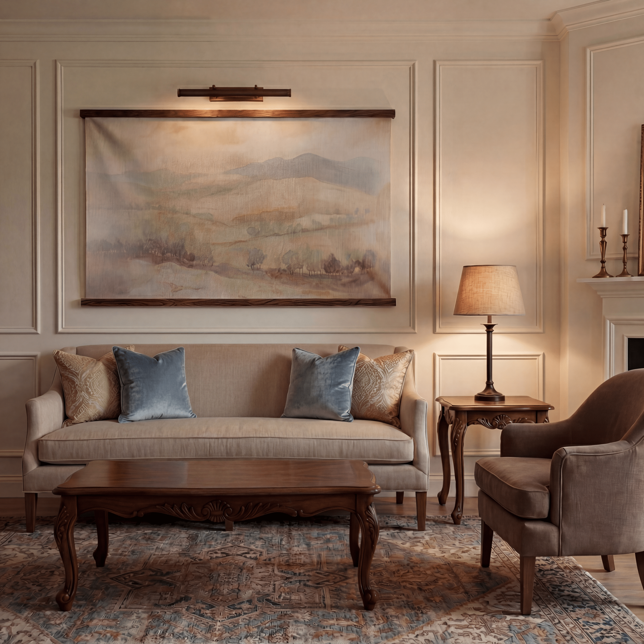 Muted Landscape - Tapestry - Benton Lane Home - Painted Paper