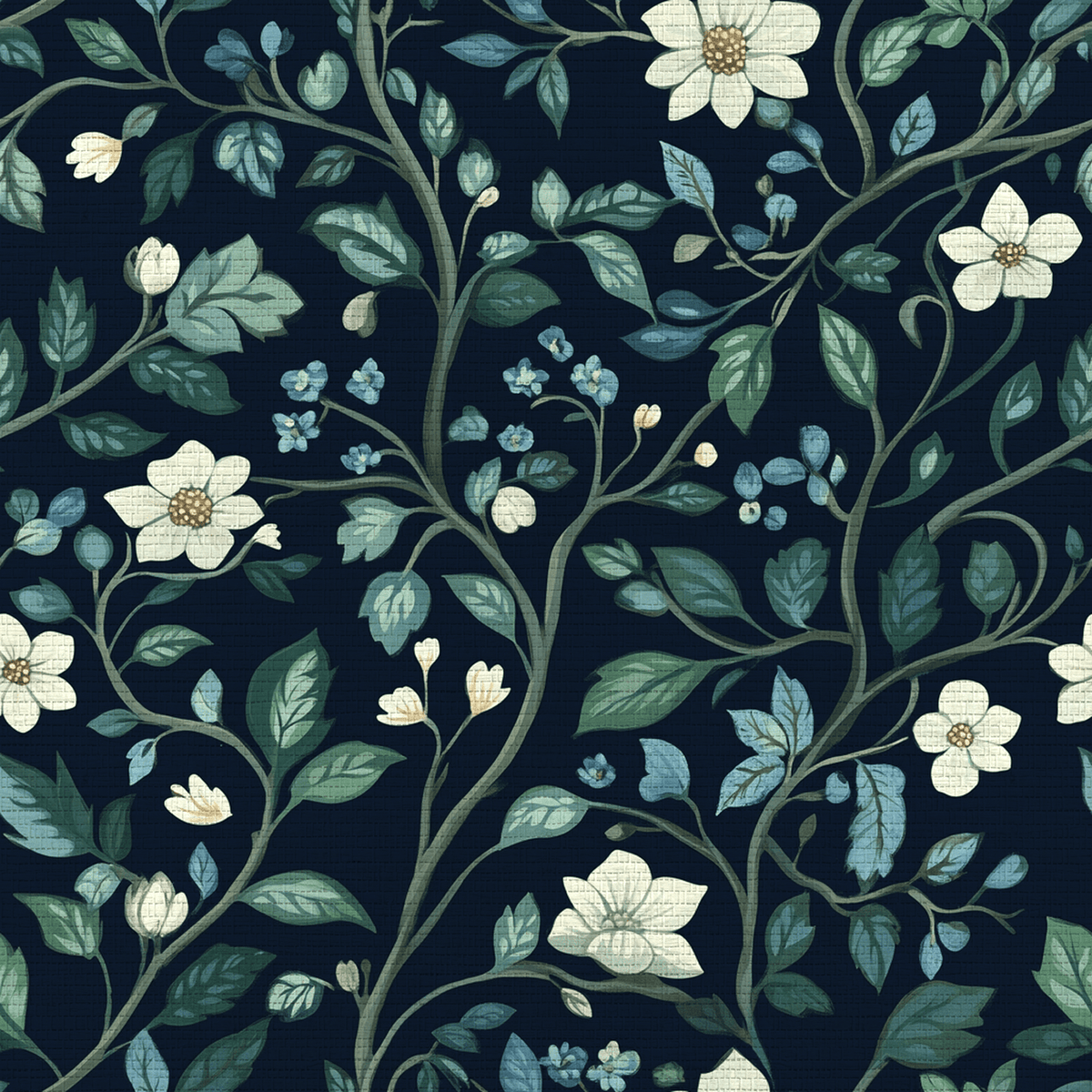 Navy Faux Grasscloth Wallpaper - Lemon Park