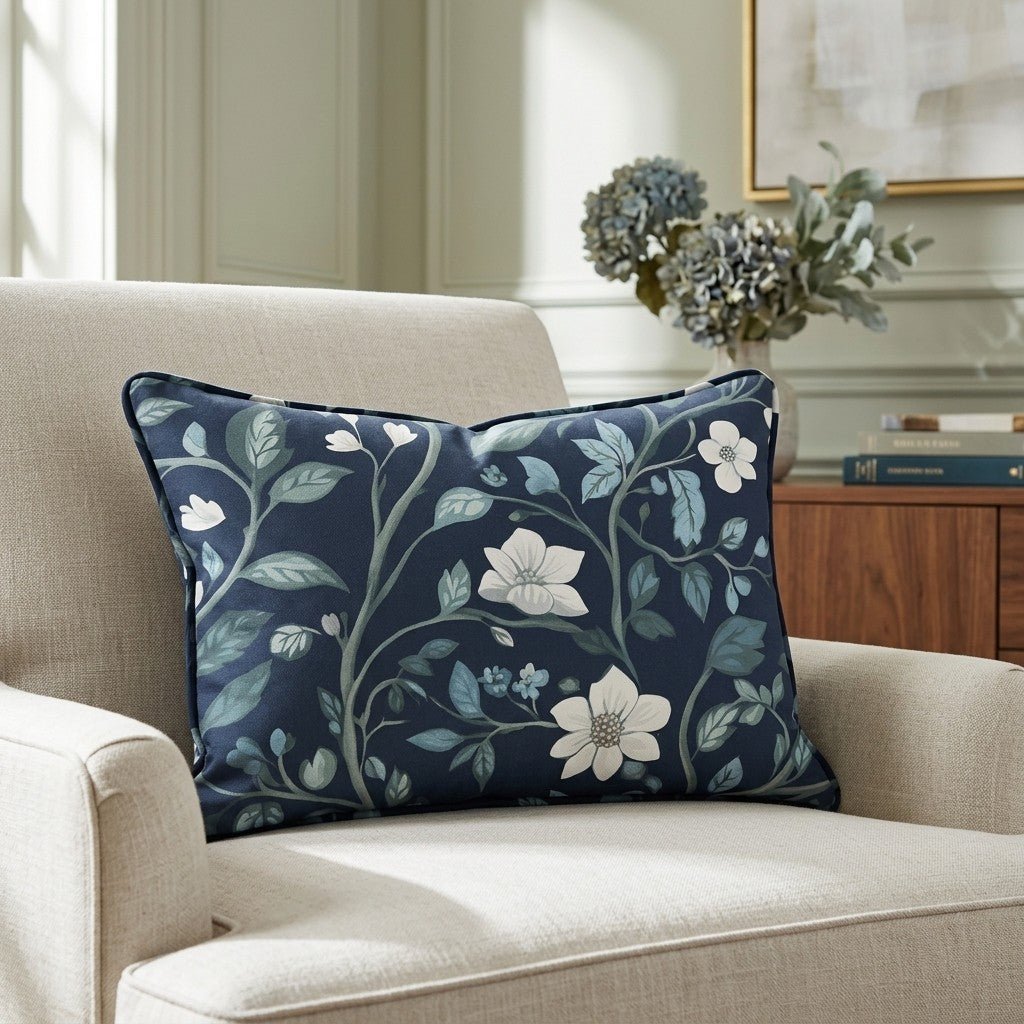 Navy Throw Pillow - Benton Lane Home - Lemon Park
