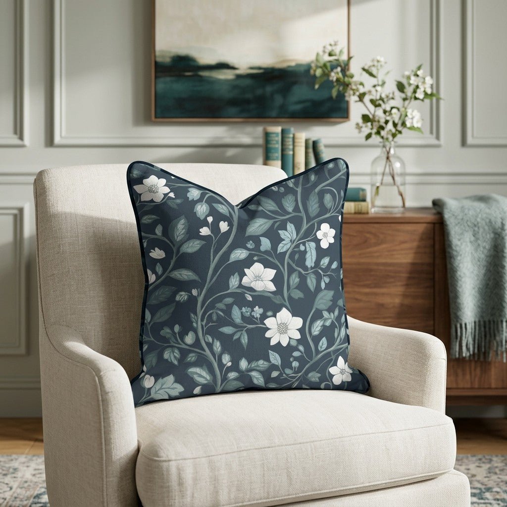 Navy Throw Pillow - Benton Lane Home - Lemon Park