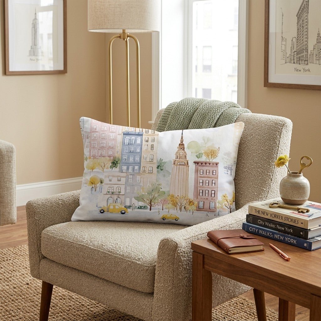 New York Taxi Throw Pillow - Hillcroft Home