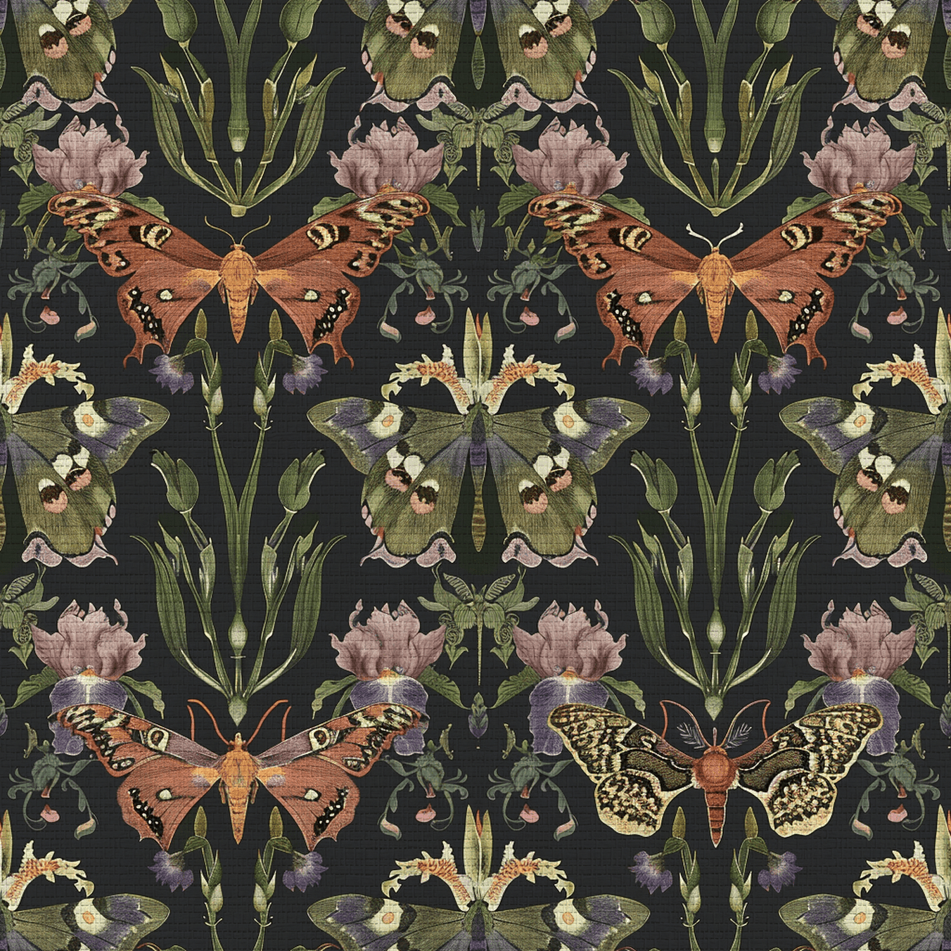 Nocturne Meadow Faux Grasscloth Wallpaper - Painted Paper