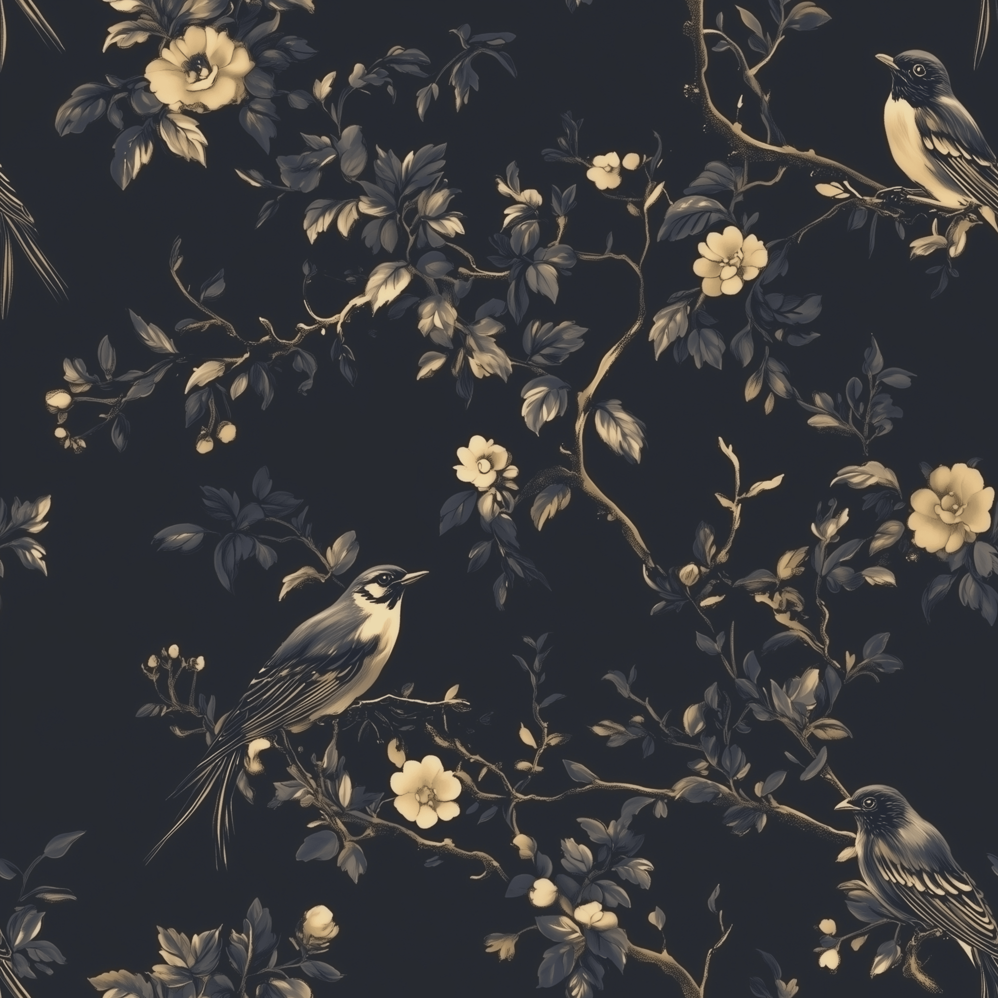 Nocturne & Nest Wallpaper - Benton Lane Home - Painted Paper