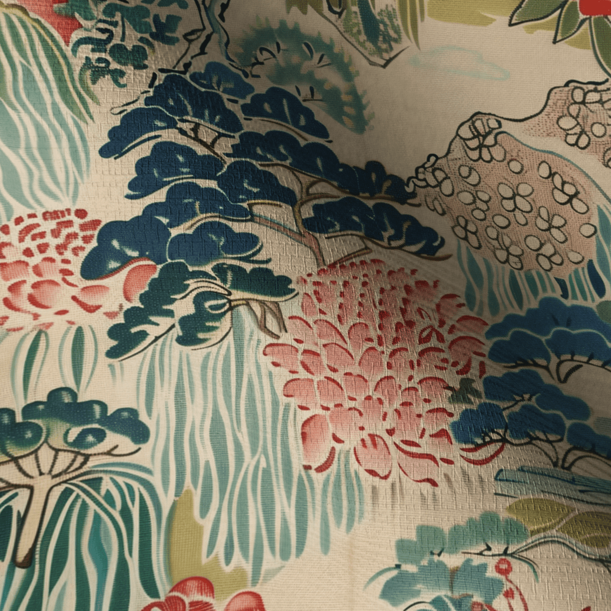Nostalgic Garden 1 Faux Grasscloth Wallpaper - Painted Paper