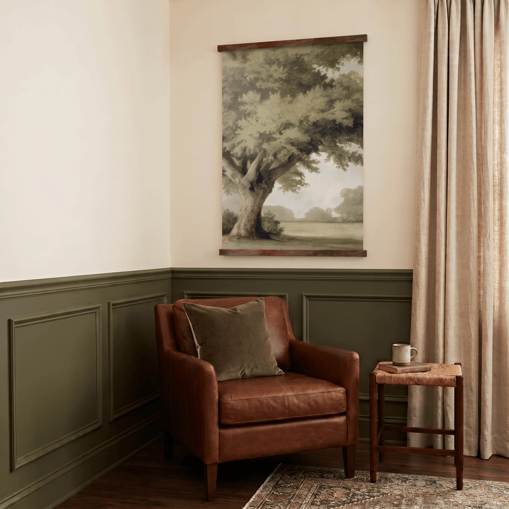 Oak Tree Strokes - Tapestry - Benton Lane Home - Painted Paper