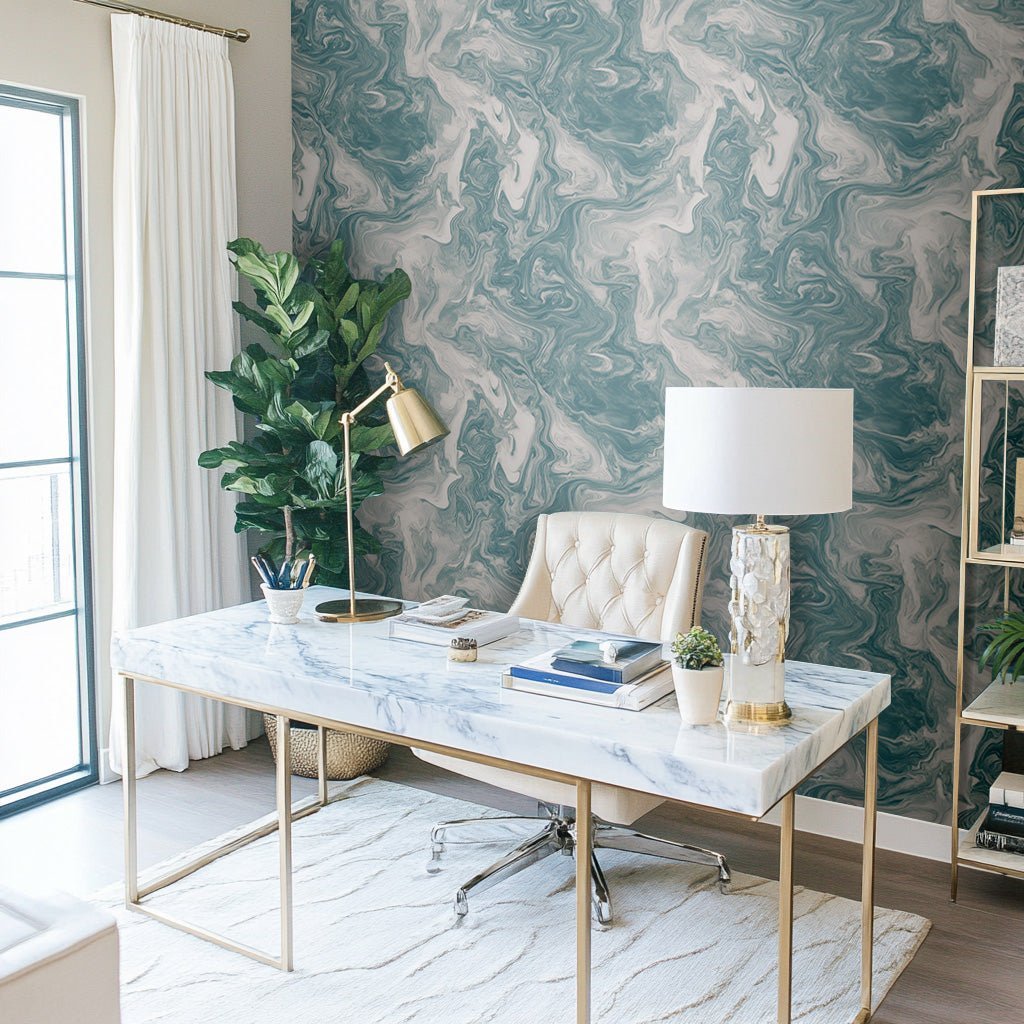 Ocean Marble - Benton Lane Home - Painted Paper