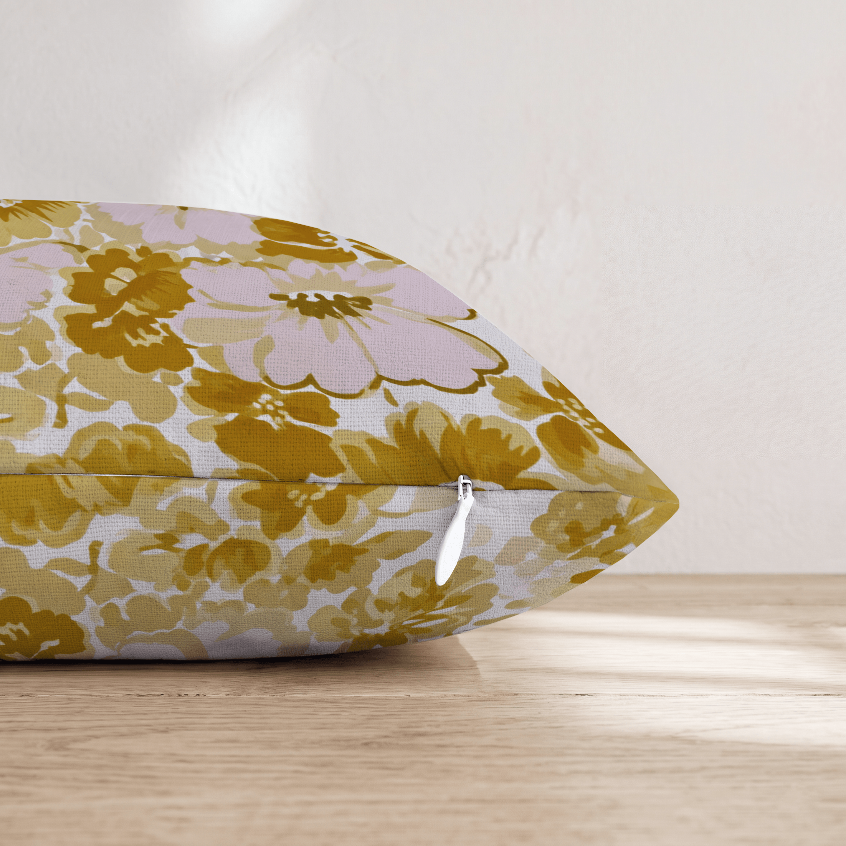 Ochre Gentle Bloom Throw Pillow - Hillcroft Home