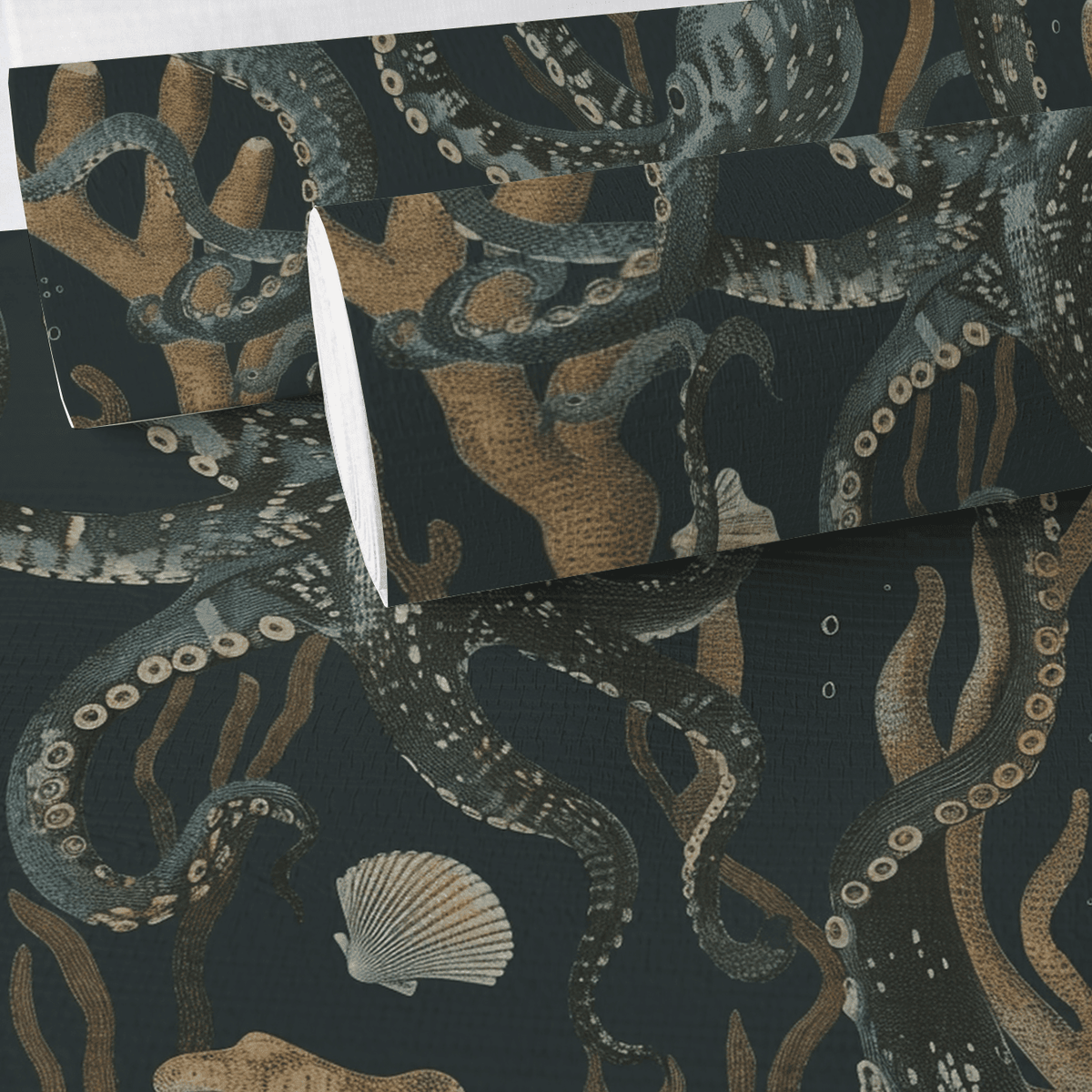 Octopus Garden Faux Grasscloth Wallpaper - Painted Paper