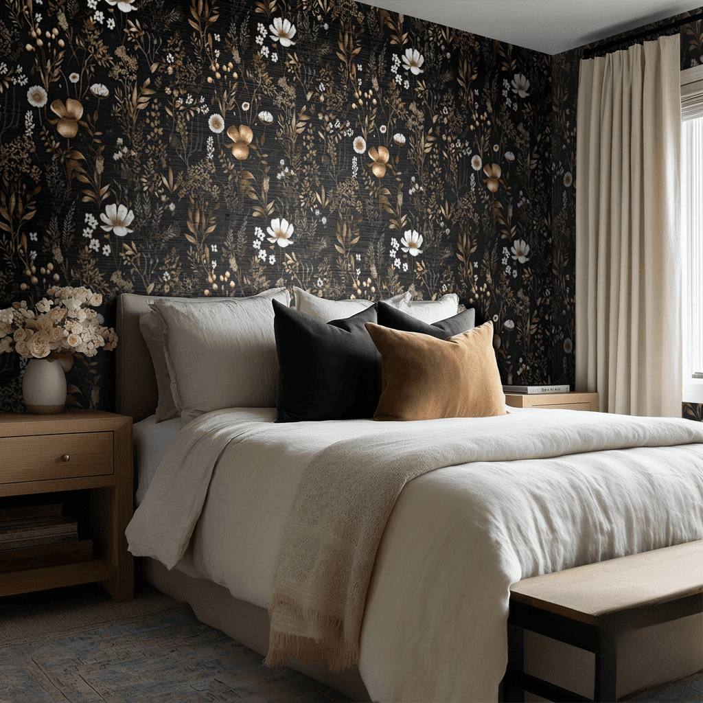 Odette Arboretum Faux Grasscloth Wallpaper - Painted Paper