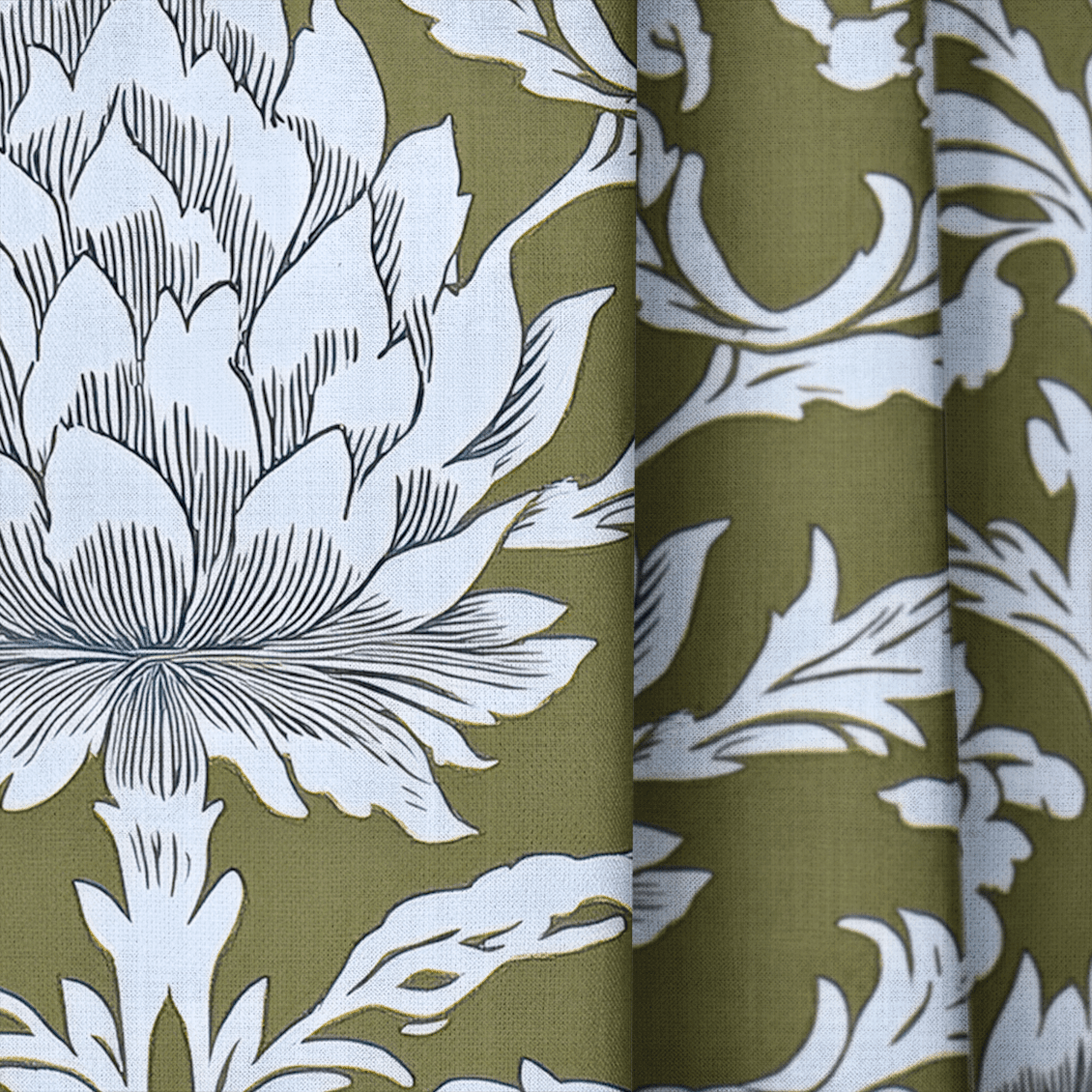 Olive Fancy - Drapery - Benton Lane Home - Lemon Park