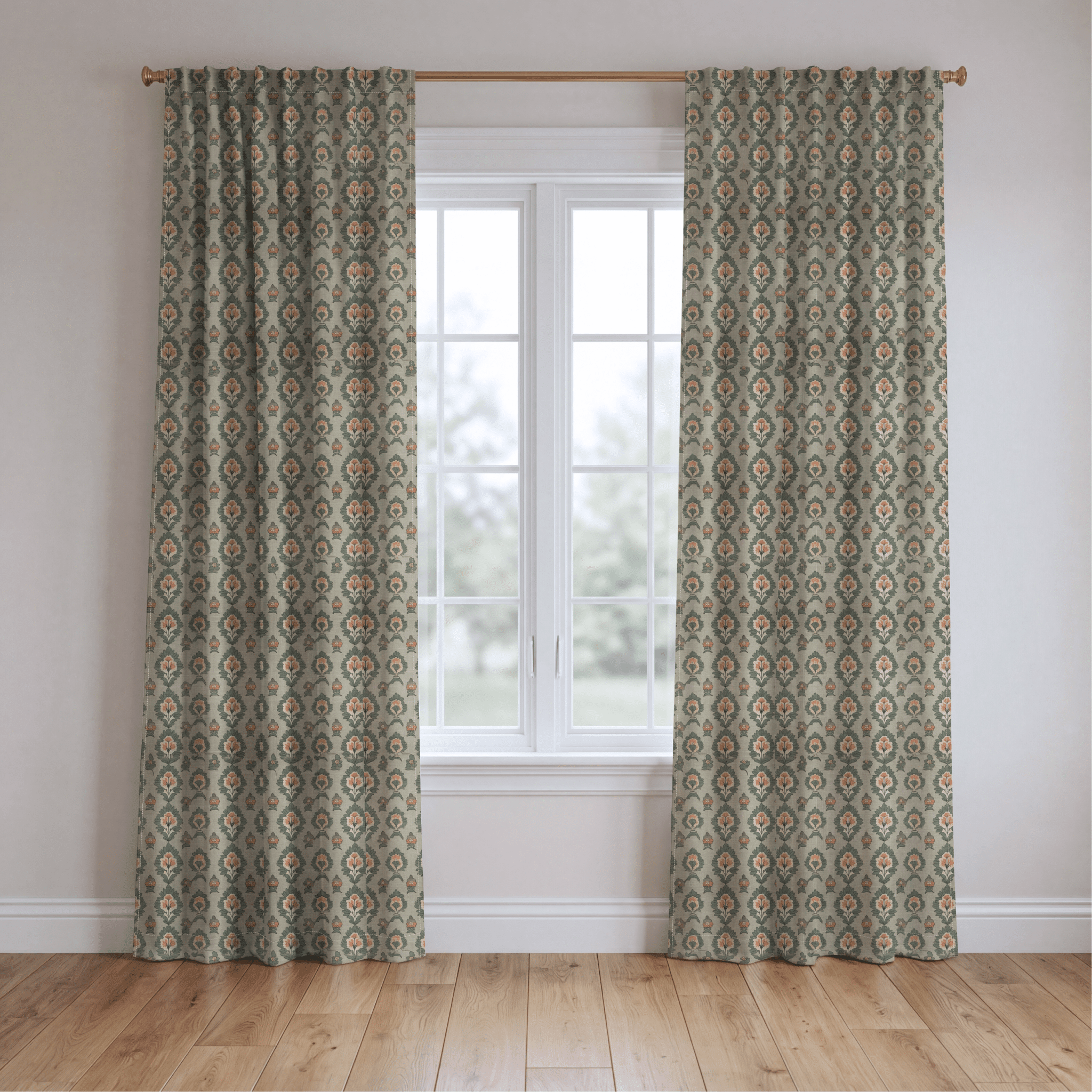 Olive & Peach - Drapery - Benton Lane Home - Lemon Park