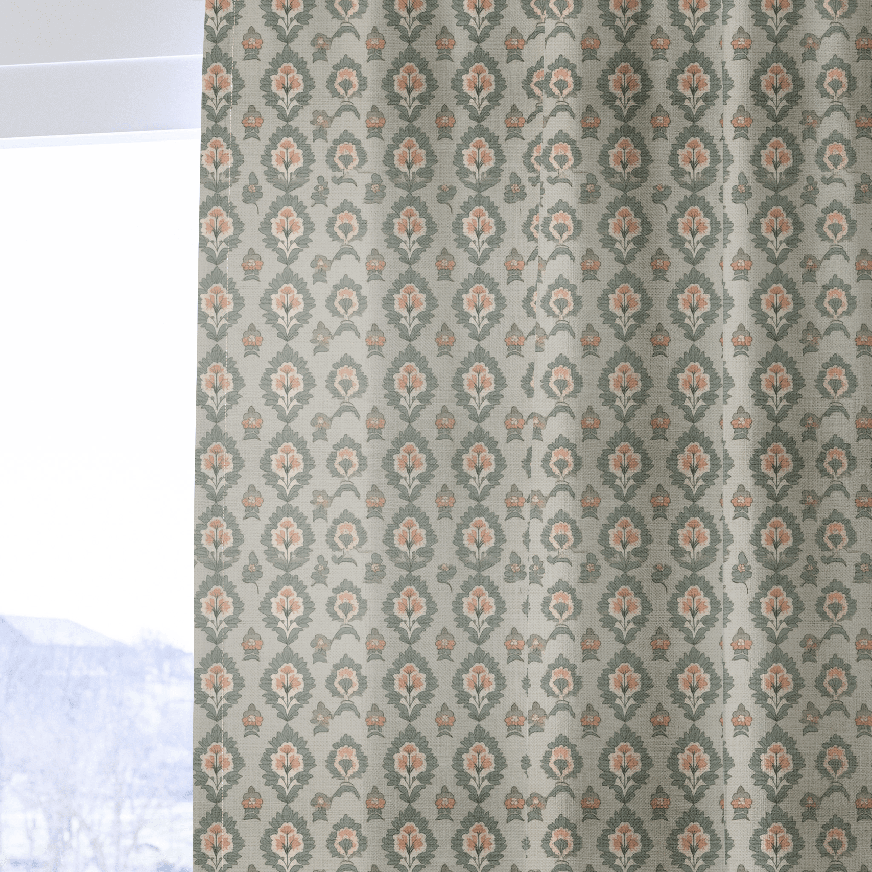 Olive & Peach - Drapery - Benton Lane Home - Lemon Park
