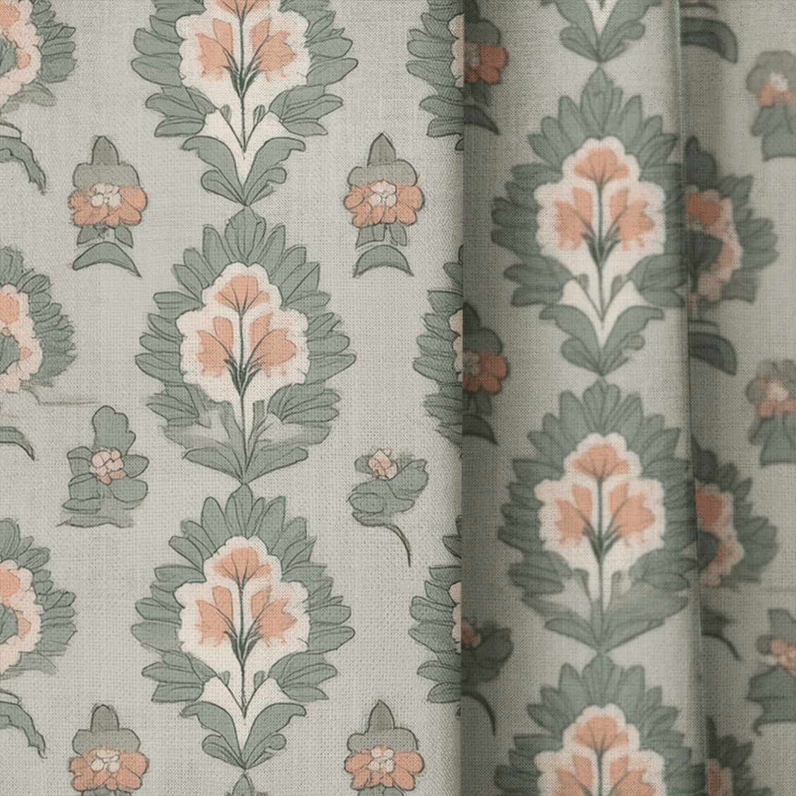 Olive & Peach - Drapery - Benton Lane Home - Lemon Park