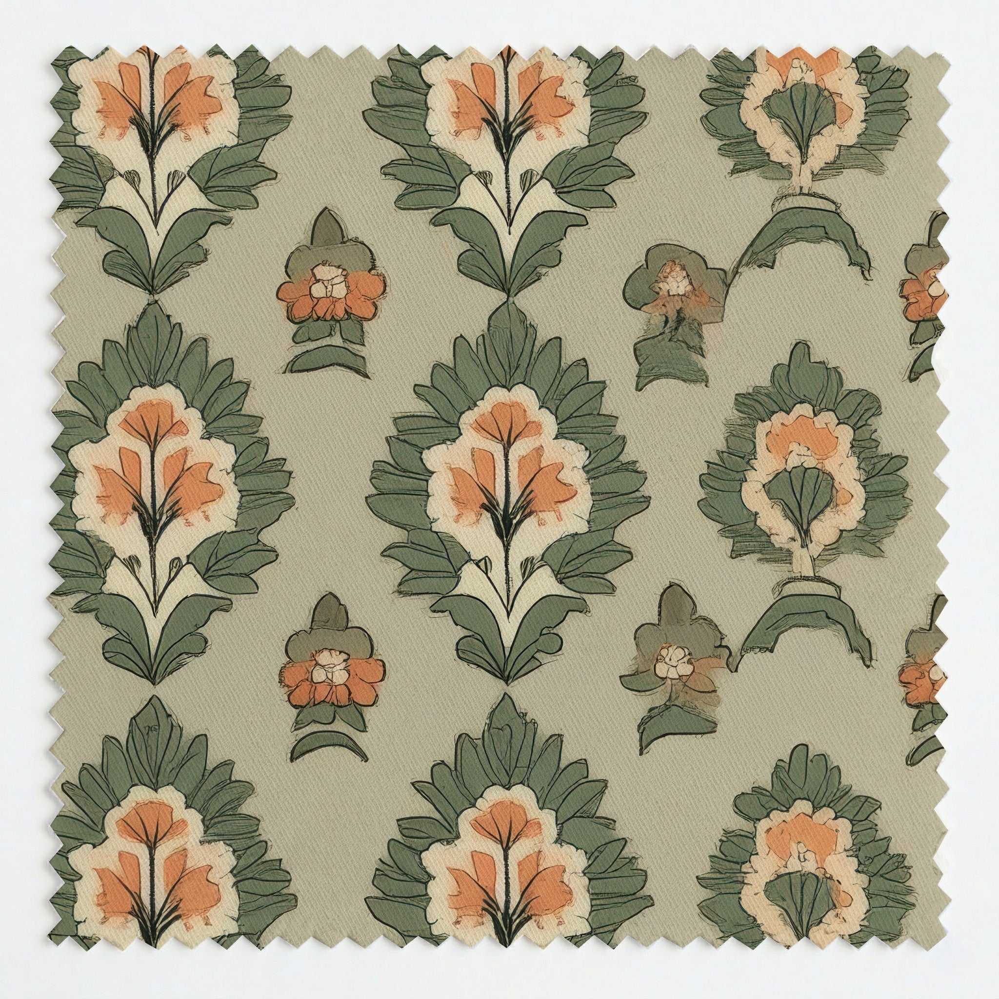 Olive & Peach - Fabric - Benton Lane Home - Lemon Park