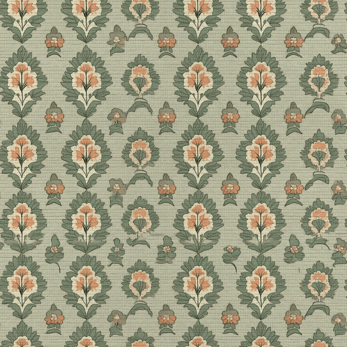 Olive & Peach Faux Grasscloth Wallpaper - Benton Lane Home - Lemon Park