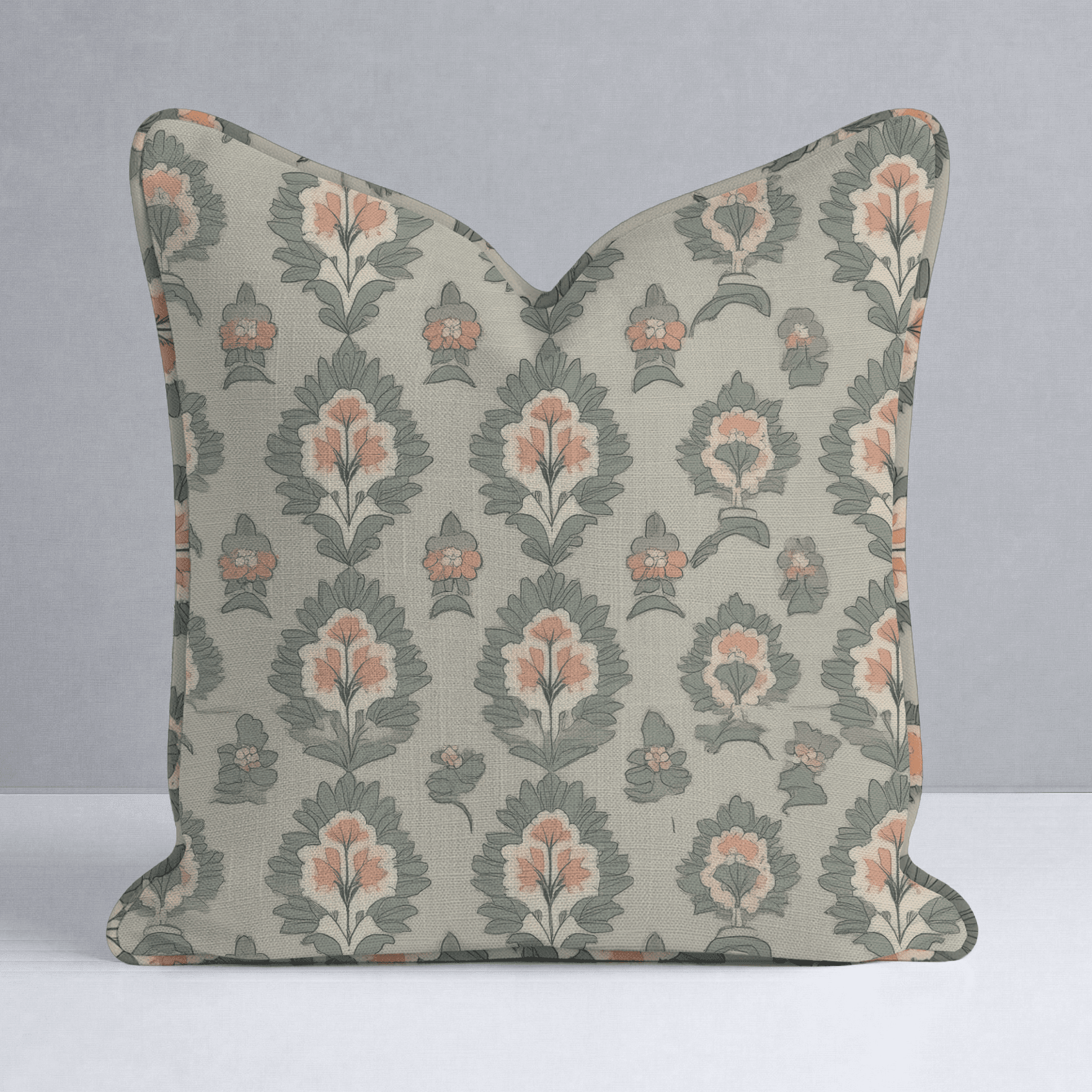 Olive & Peach Throw Pillow - Benton Lane Home - Lemon Park
