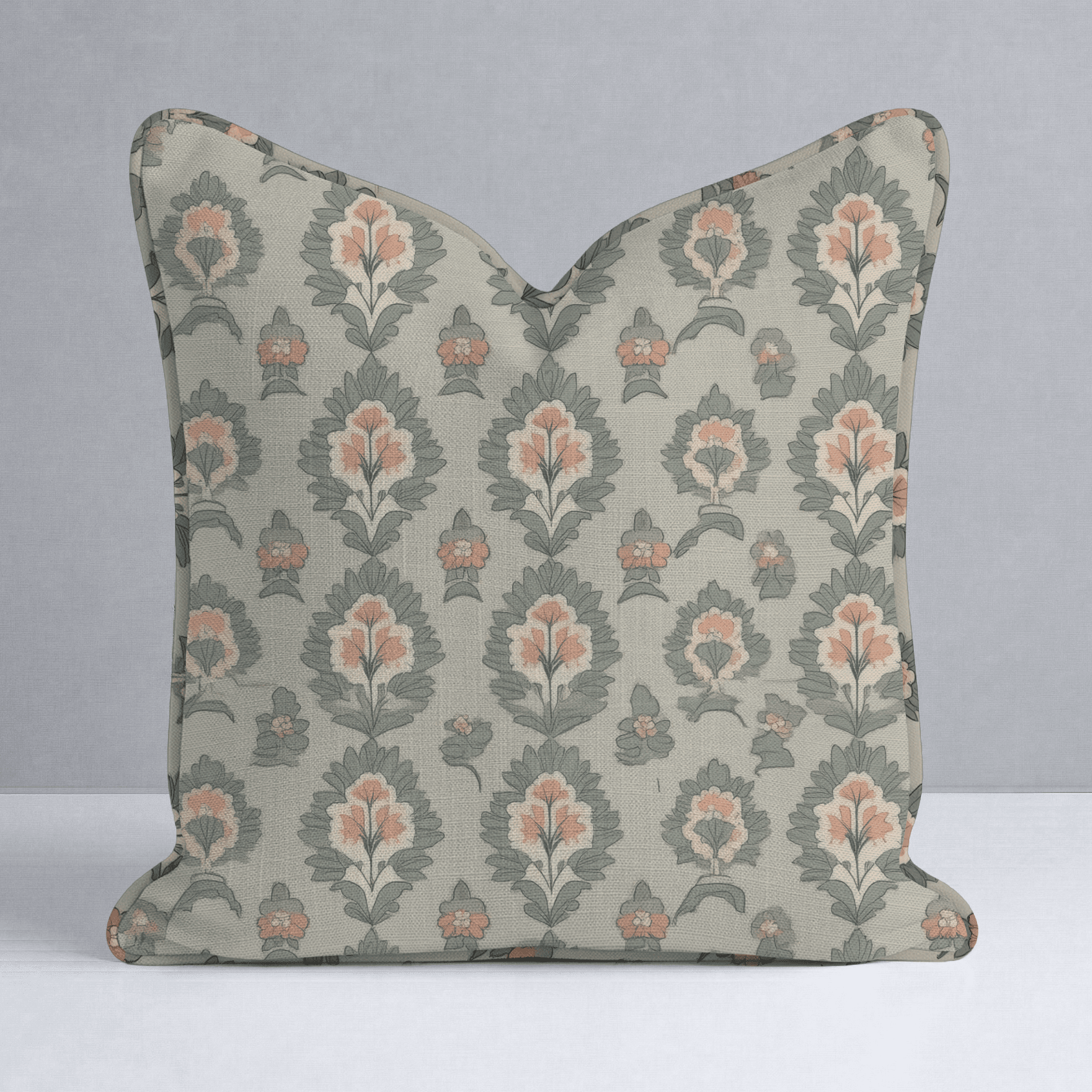Olive & Peach Throw Pillow - Benton Lane Home - Lemon Park