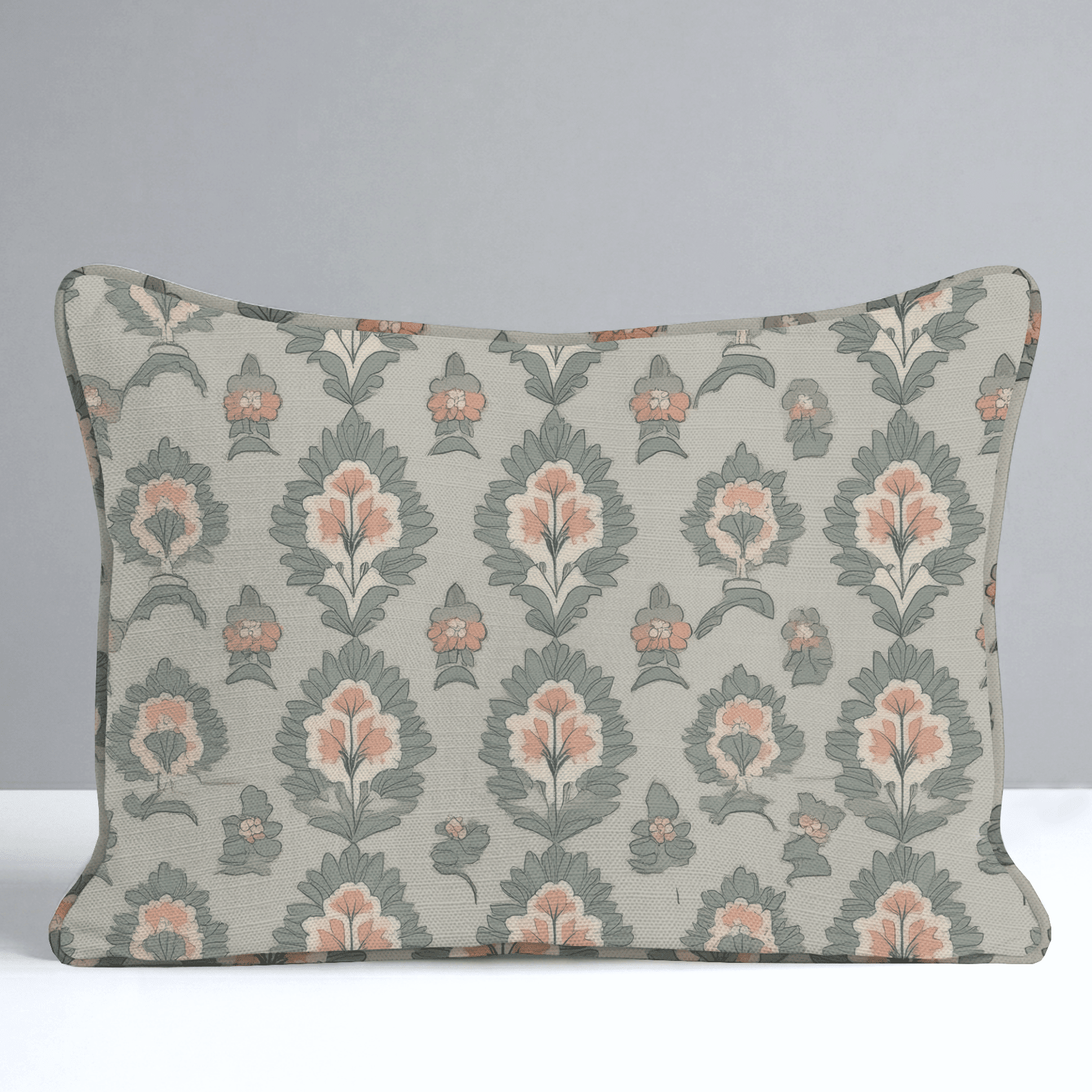 Olive & Peach Throw Pillow - Benton Lane Home - Lemon Park