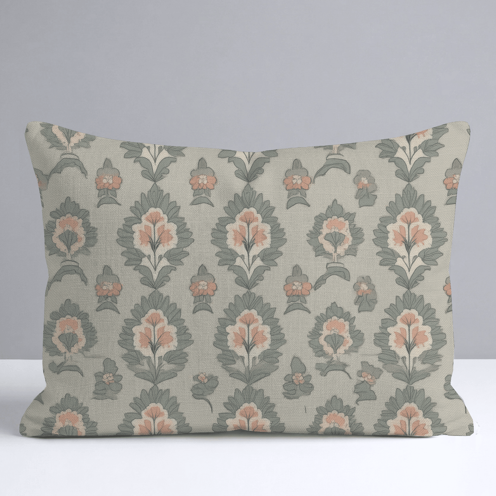 Olive & Peach Throw Pillow - Benton Lane Home - Lemon Park