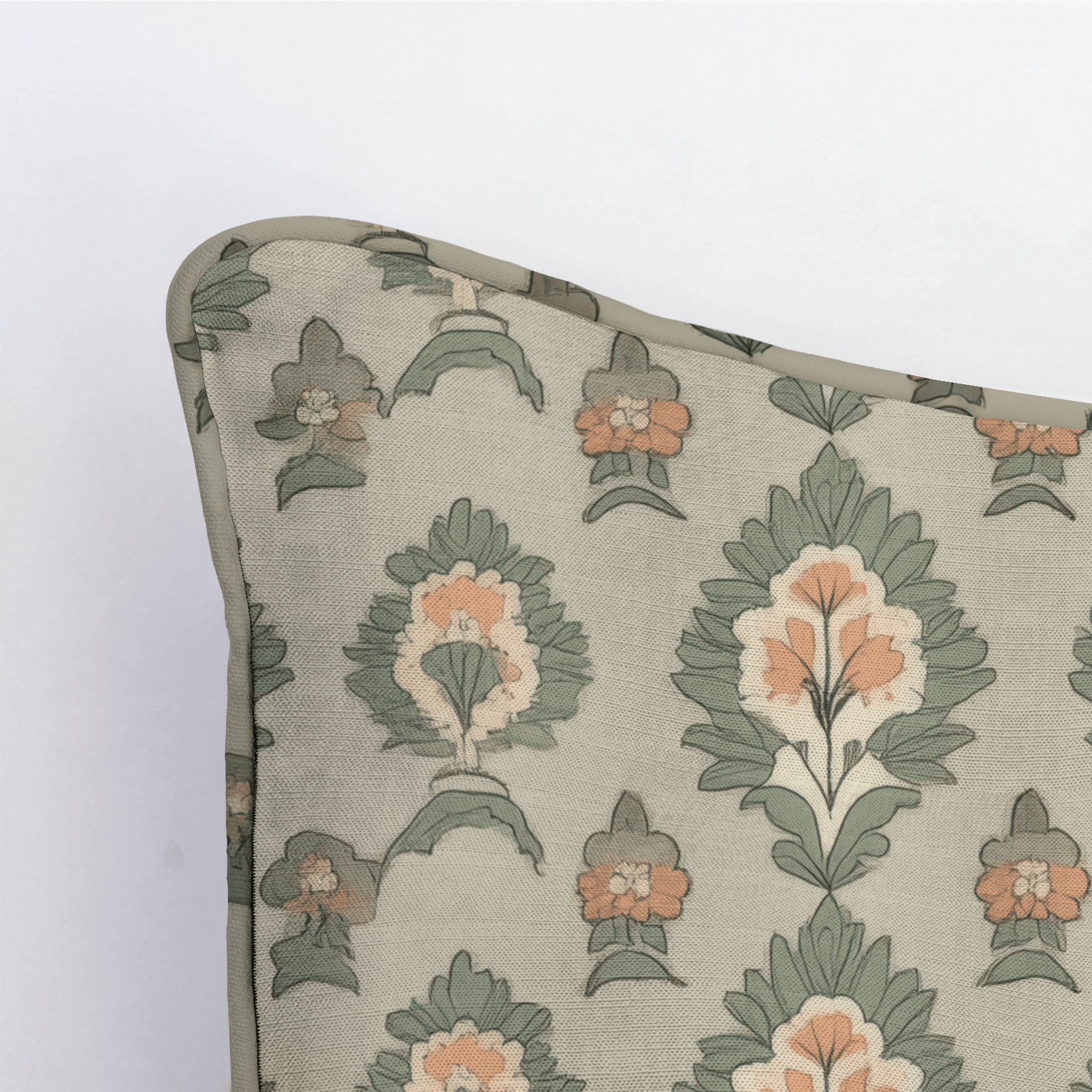 Olive & Peach Throw Pillow - Benton Lane Home - Lemon Park