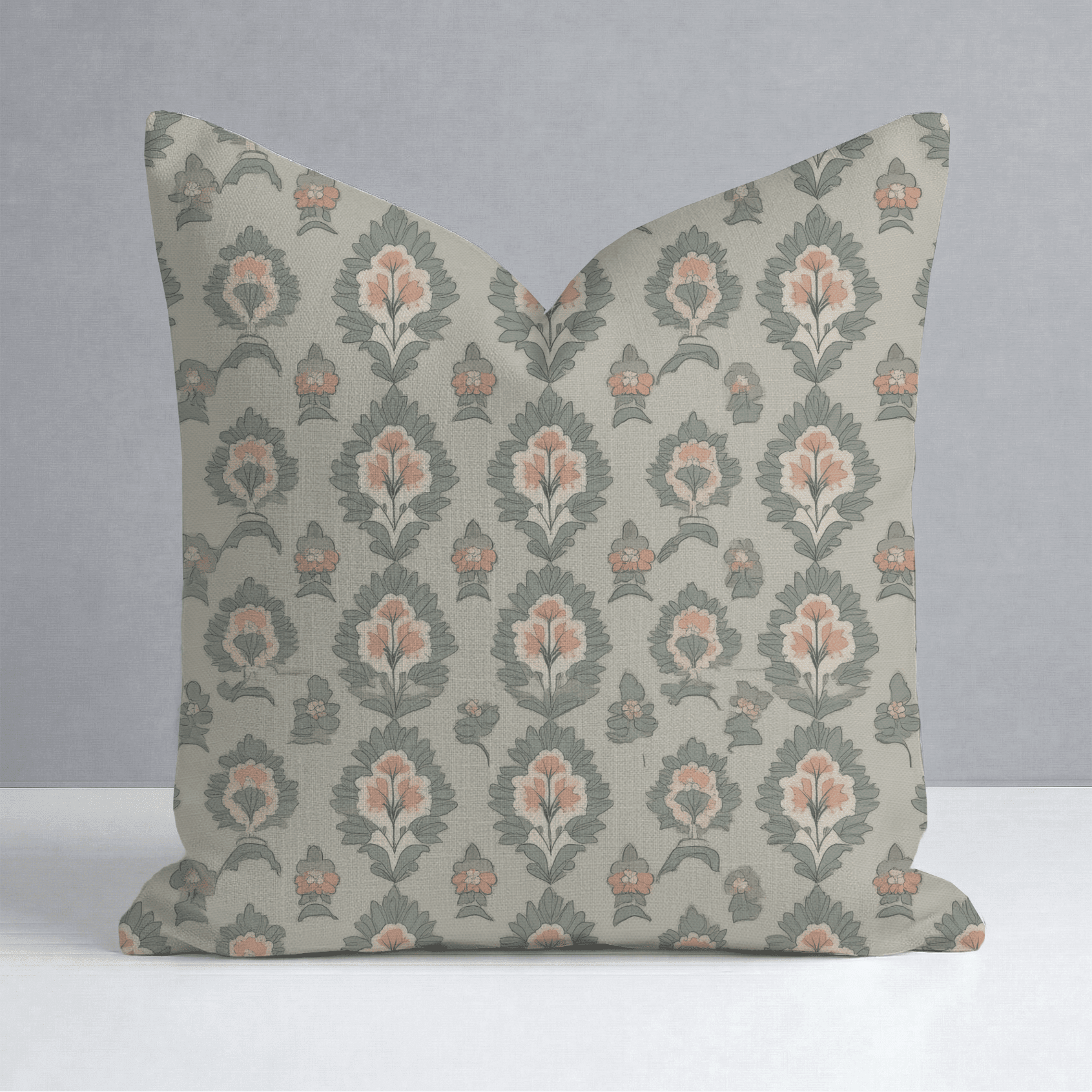 Olive & Peach Throw Pillow - Benton Lane Home - Lemon Park