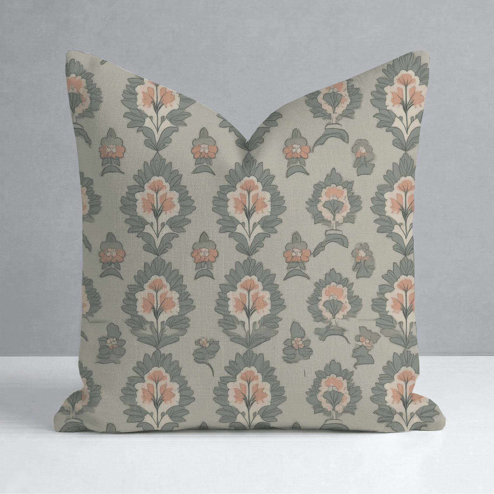 Olive & Peach Throw Pillow - Benton Lane Home - Lemon Park