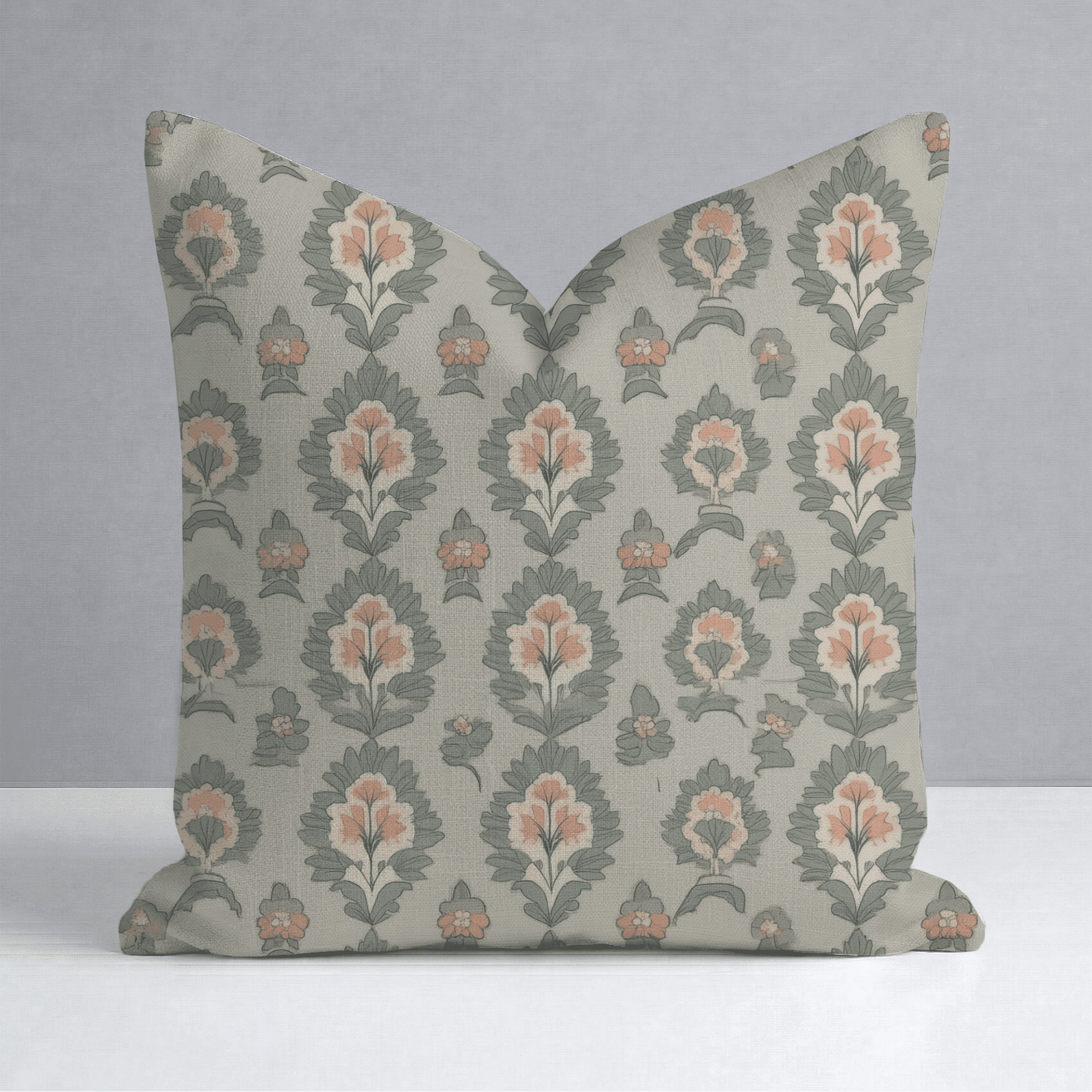 Olive & Peach Throw Pillow - Benton Lane Home - Lemon Park