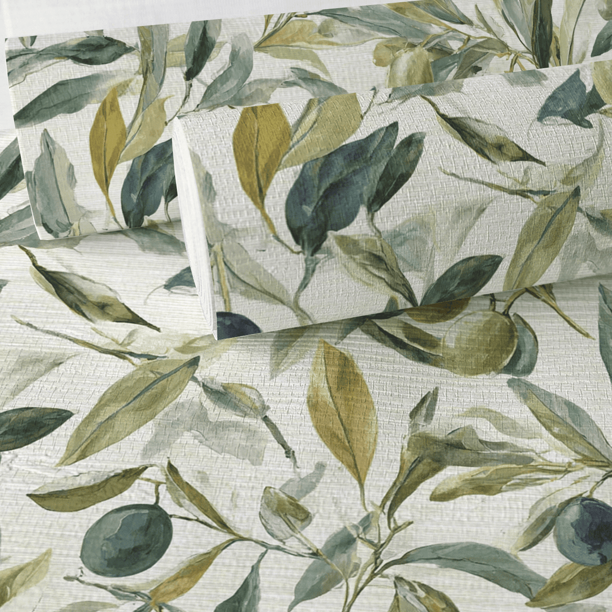 Olive Rustle Faux Grasscloth Wallpaper - Painted Paper