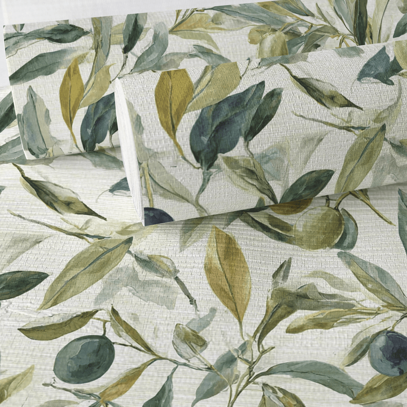 Olive Rustle Faux Grasscloth Wallpaper - Painted Paper