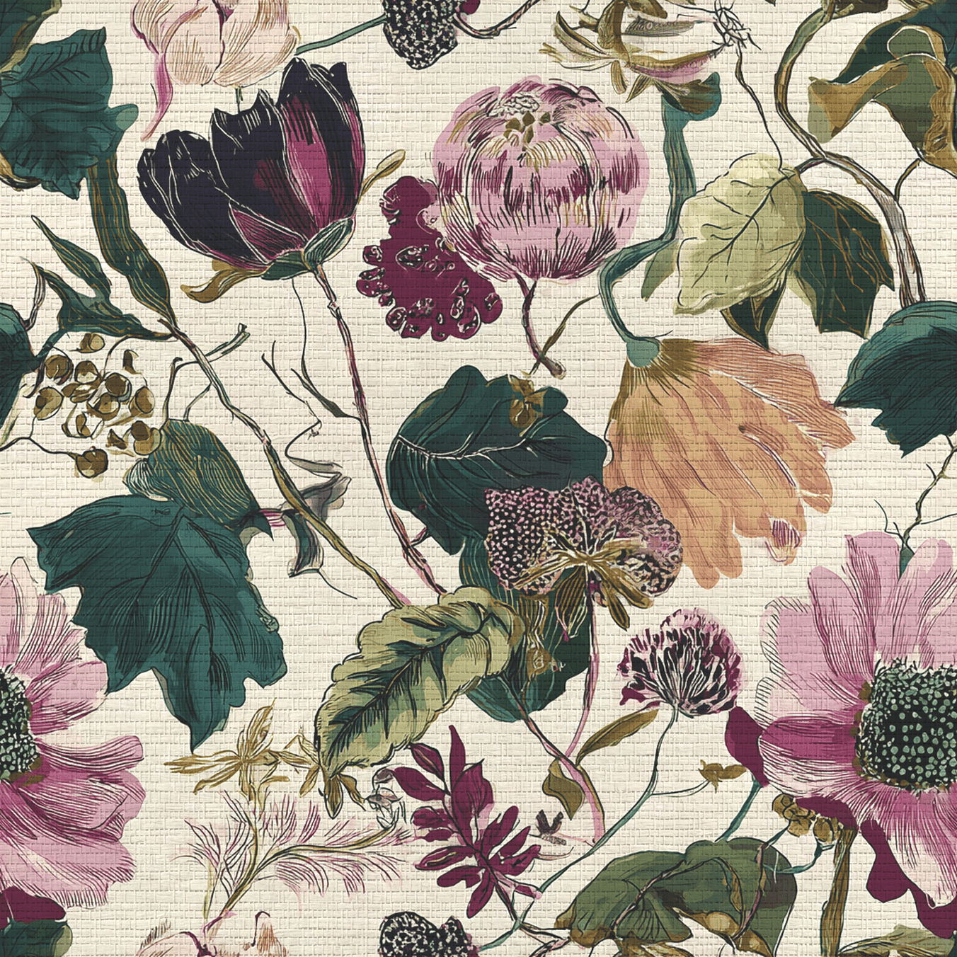 Olivia Grace Faux Grasscloth Wallpaper - Painted Paper