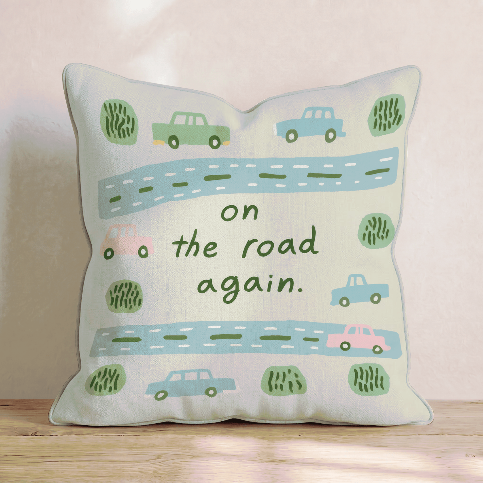 On the Road Again Throw Pillow - Benton Lane Home - Hillcroft Home