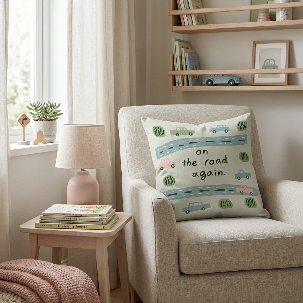 On the Road Again Throw Pillow - Benton Lane Home - Hillcroft Home