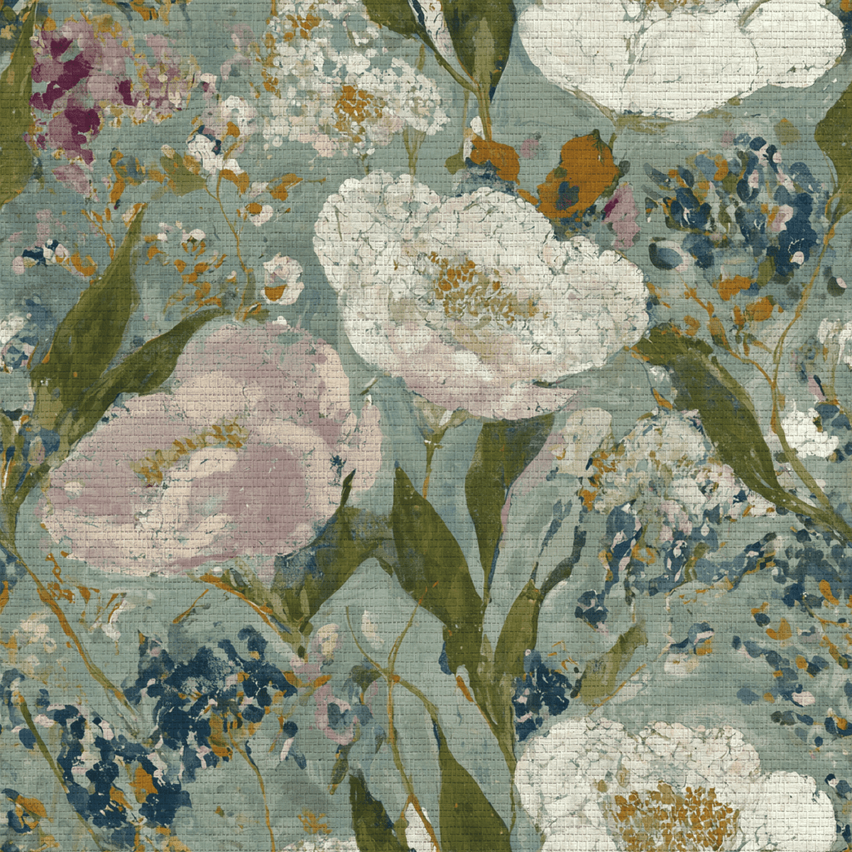 Open Petal Faux Grasscloth Wallpaper - Lemon Park